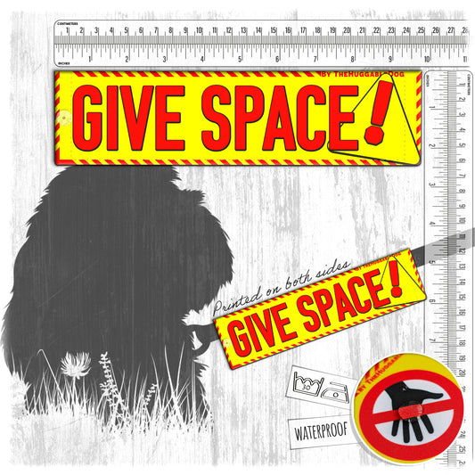 06-"GIVE SPACE!". Warning leash sleeves for dogs.