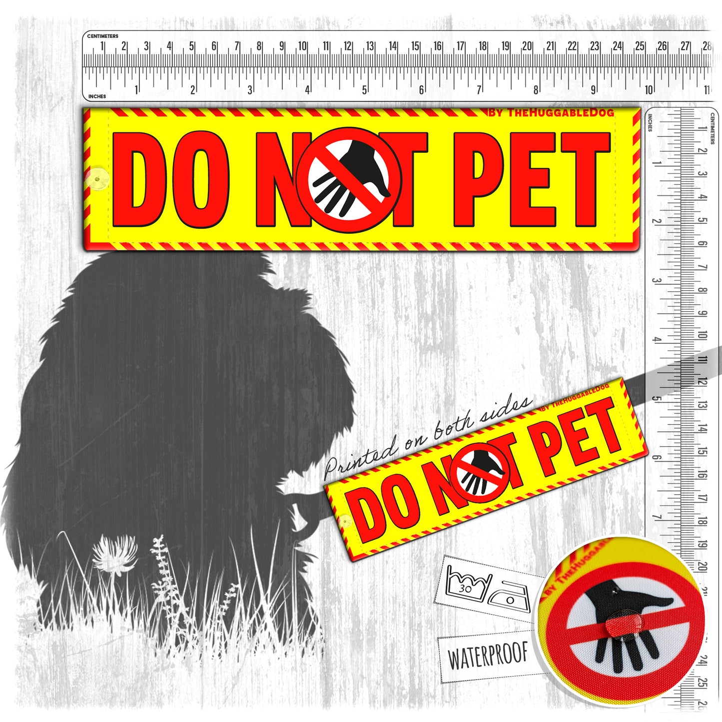 08-"DO NOT PET". Warning leash sleeves for dogs.