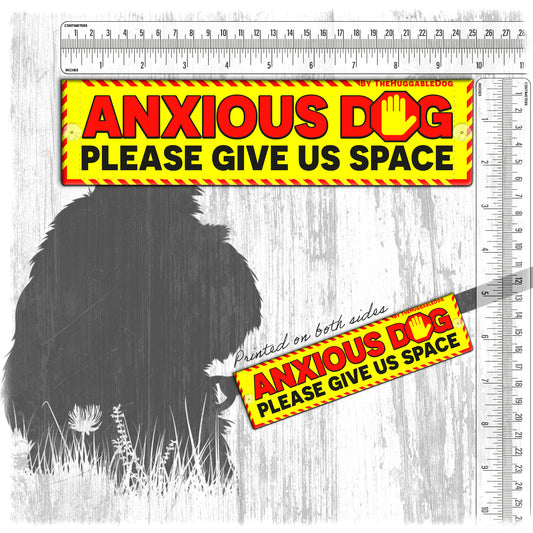 39. "ANXIOUS DOG, please give us space". Warning leash sleeves for dog training.