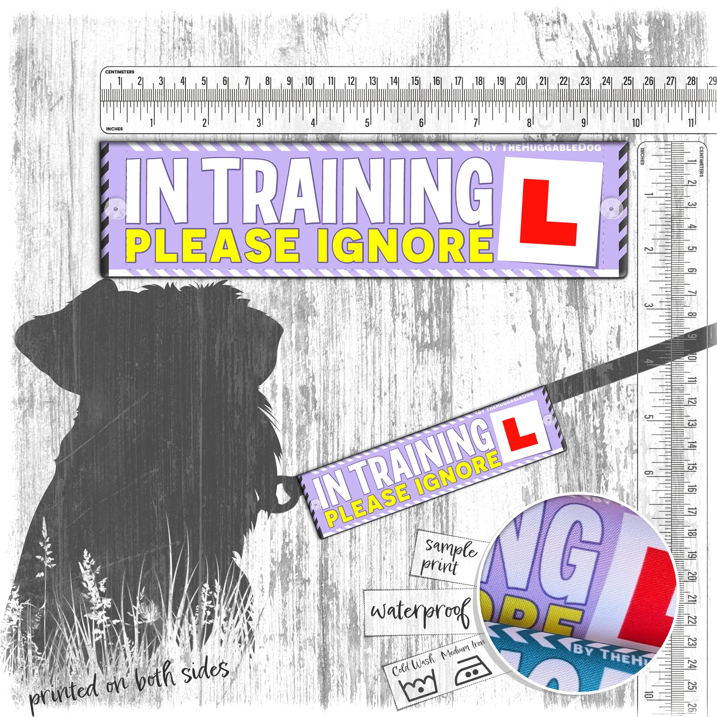 77. "In Training, please ignore". Leash sleeves.