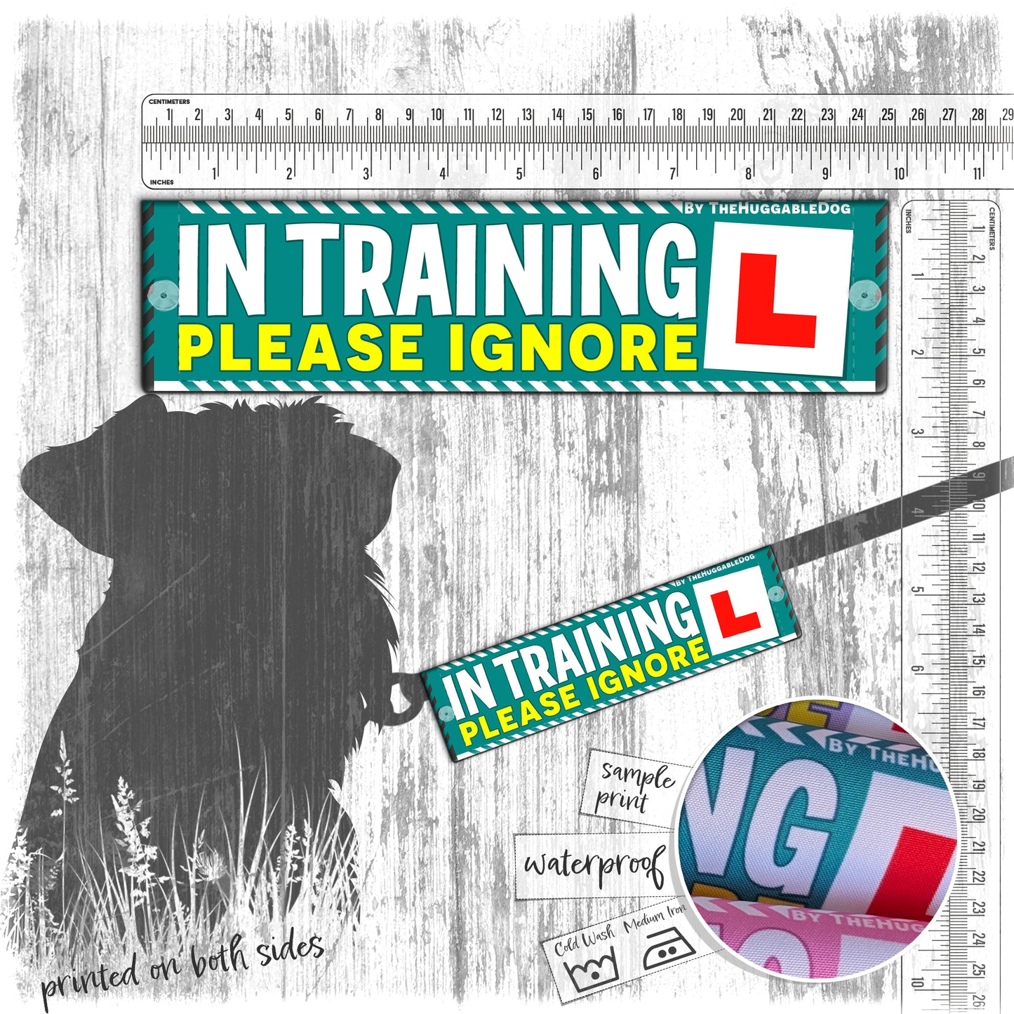 77. "In Training, please ignore". Leash sleeves.