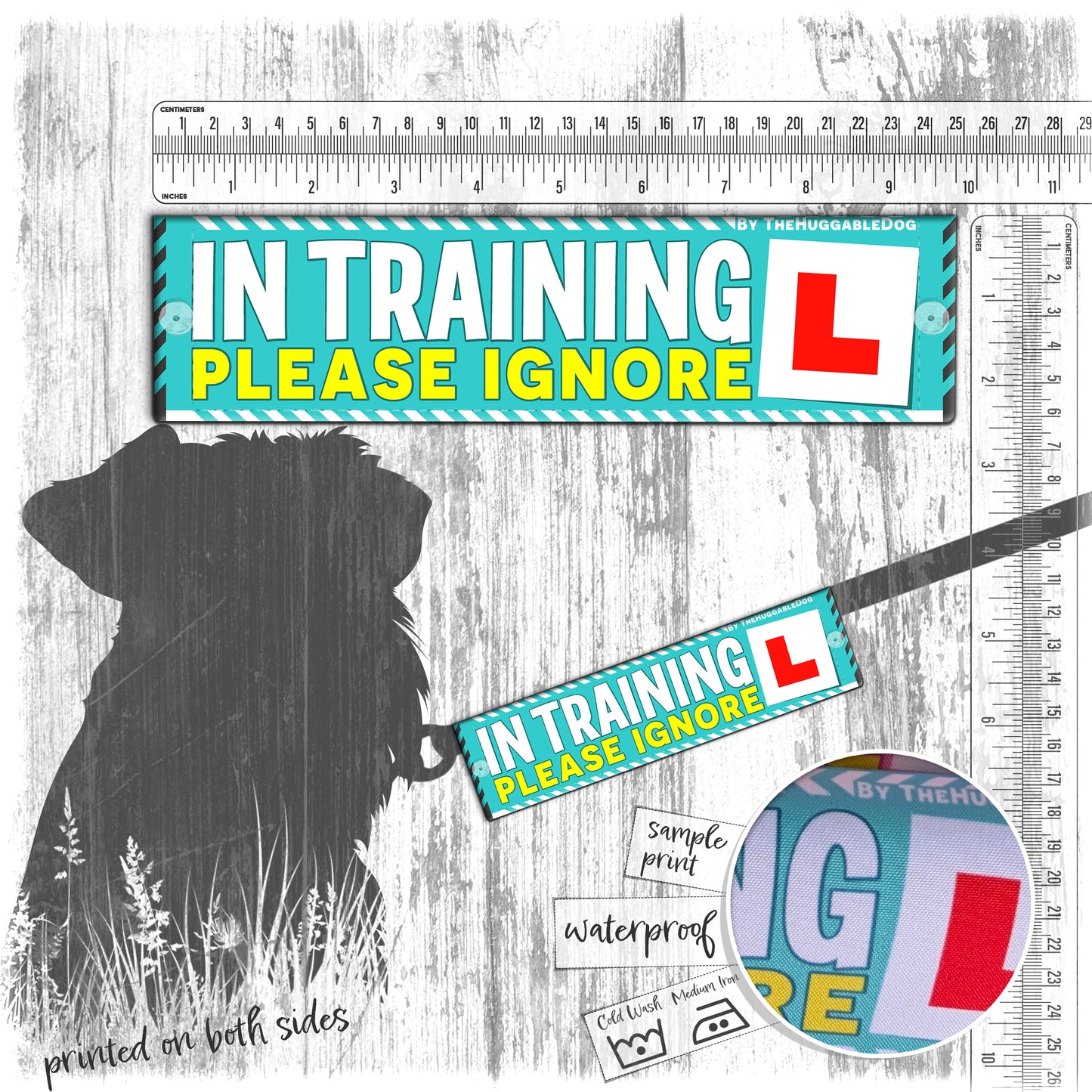 77. "In Training, please ignore". Leash sleeves.