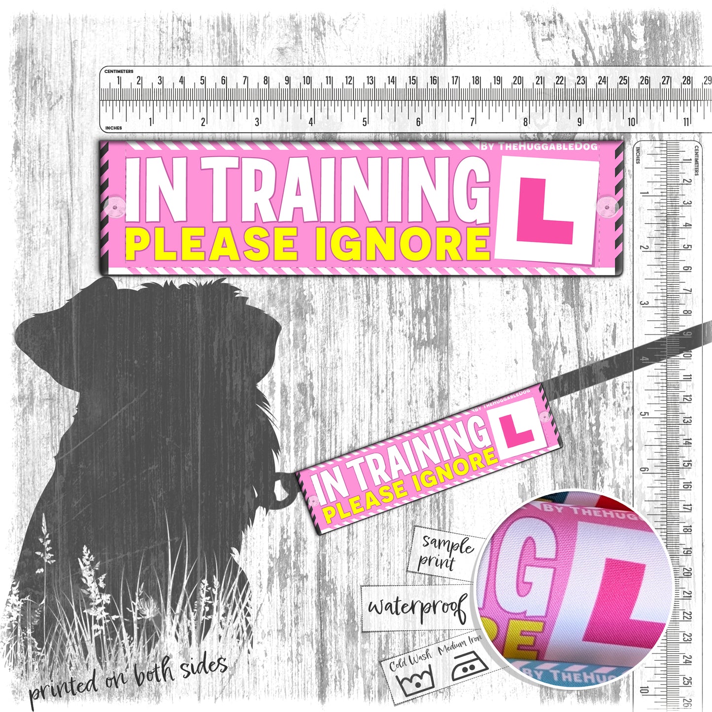 77. "In Training, please ignore". Leash sleeves.