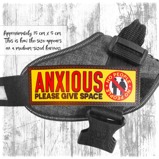 "ANXIOUS, please give space". Supplied as a SINGLE item so you can mix and match.