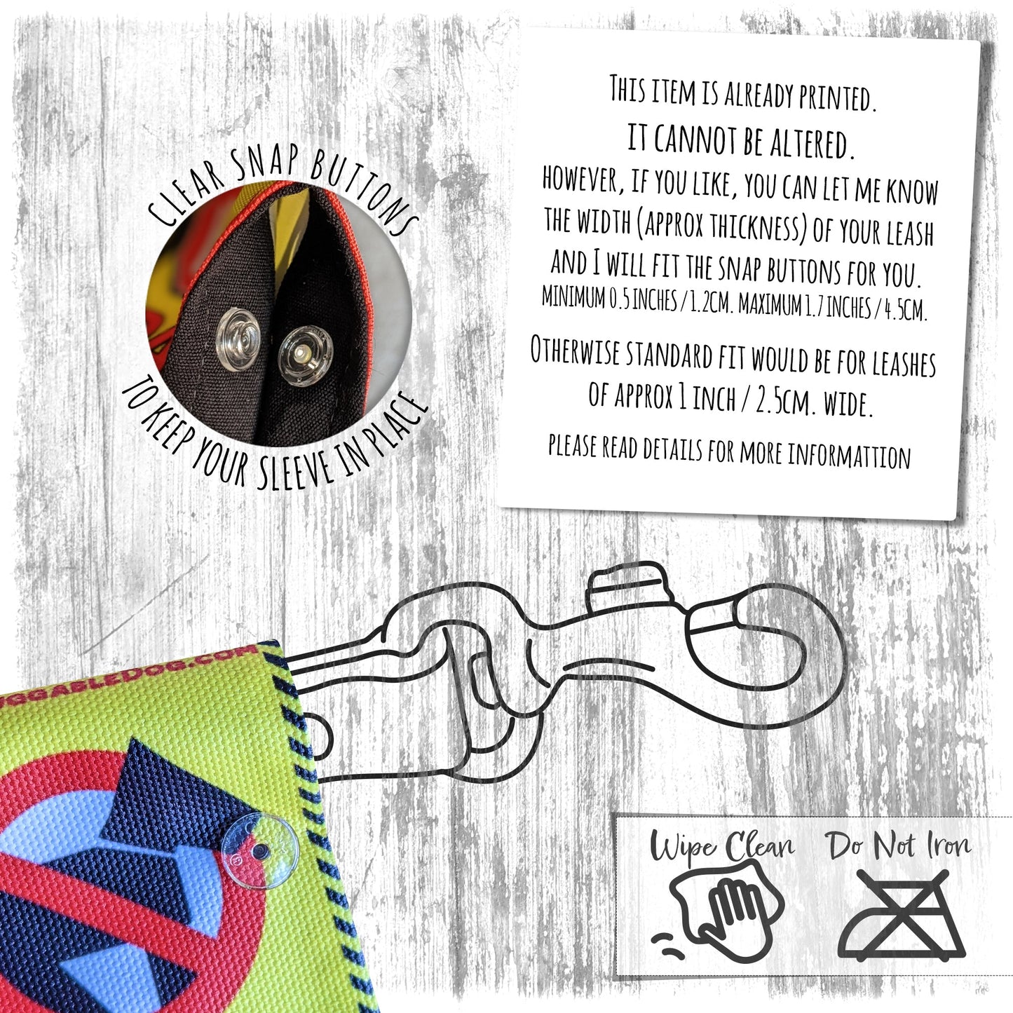 "REACTIVE". Warning covers for dogs leashes.