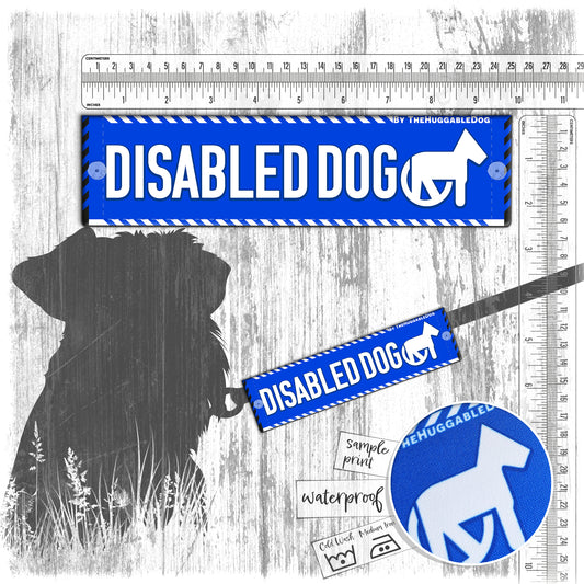 "Disabled dog". Leash sleeves.