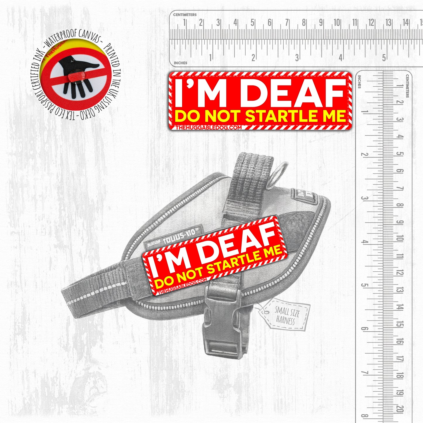 I'M DEAF, do not startle me. SMALL Size.