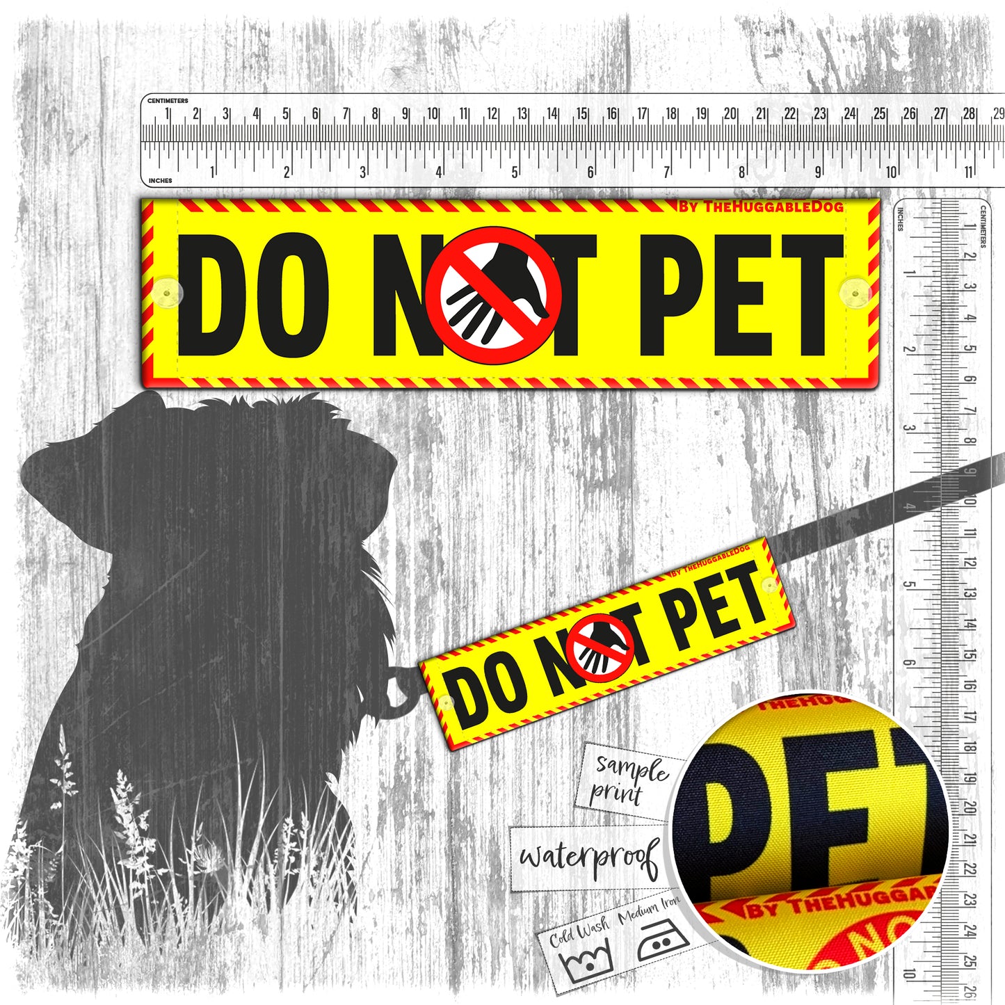 38. "DO NOT PET". Warning leash sleeves for dog training.