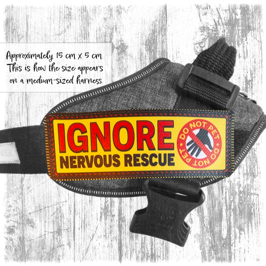 "IGNORE, nervous rescue, do not pet". Supplied as a SINGLE item so you can mix and match.