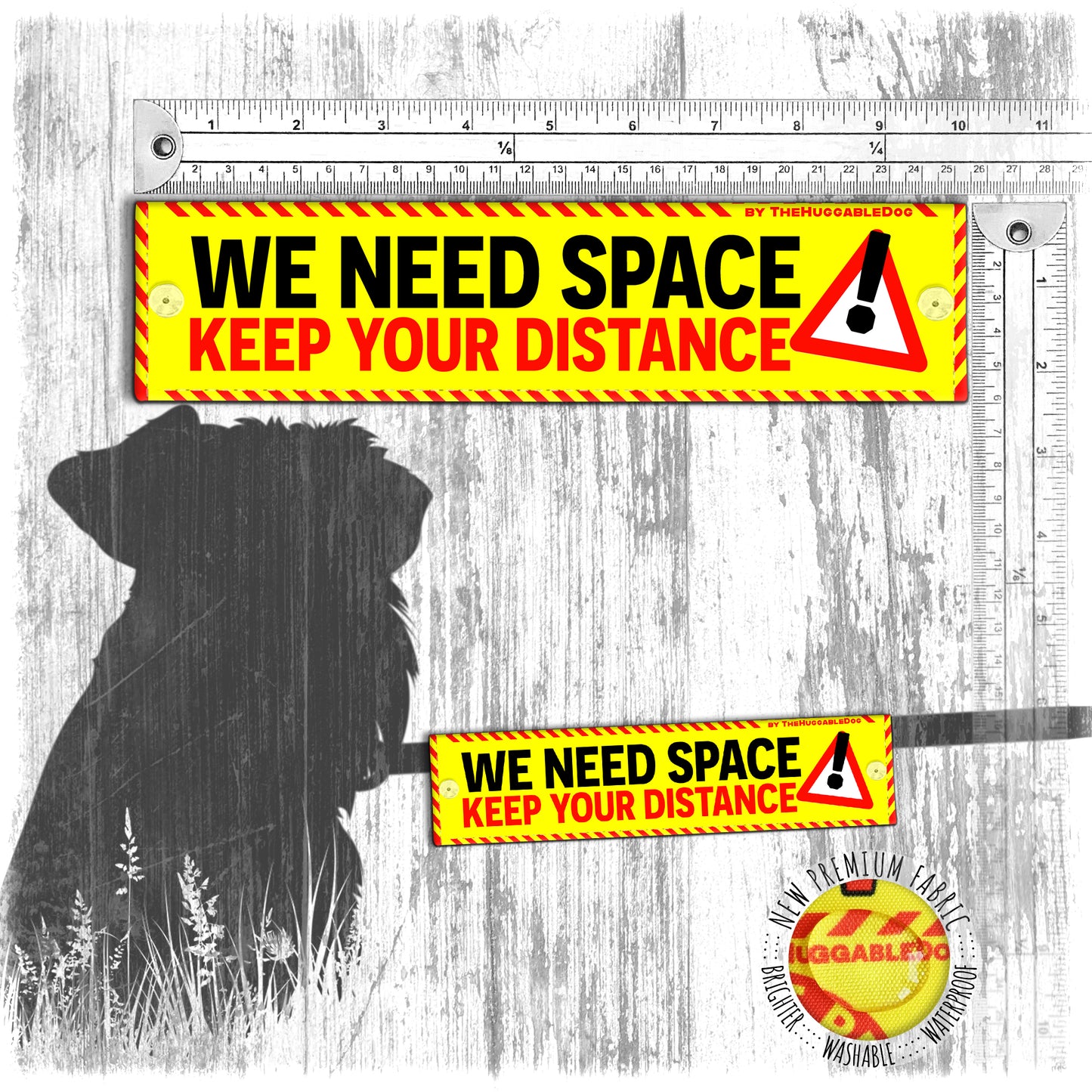 44. "We need space, keep your DISTANCE". Warning leash sleeves for dog training.