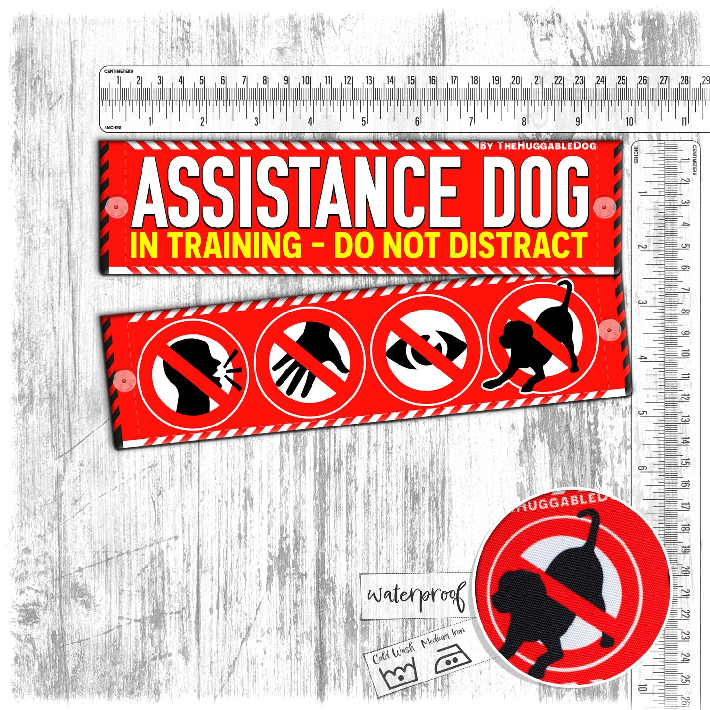 56. "Assistance Dog, IN TRAINING- do not distract". Leash sleeve for dog training.
