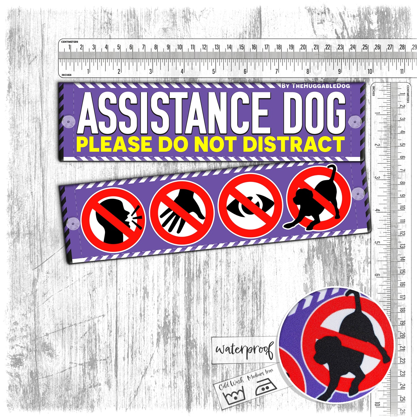 57. "Assistance Dog, please do not distract". Leash sleeve for dog training.