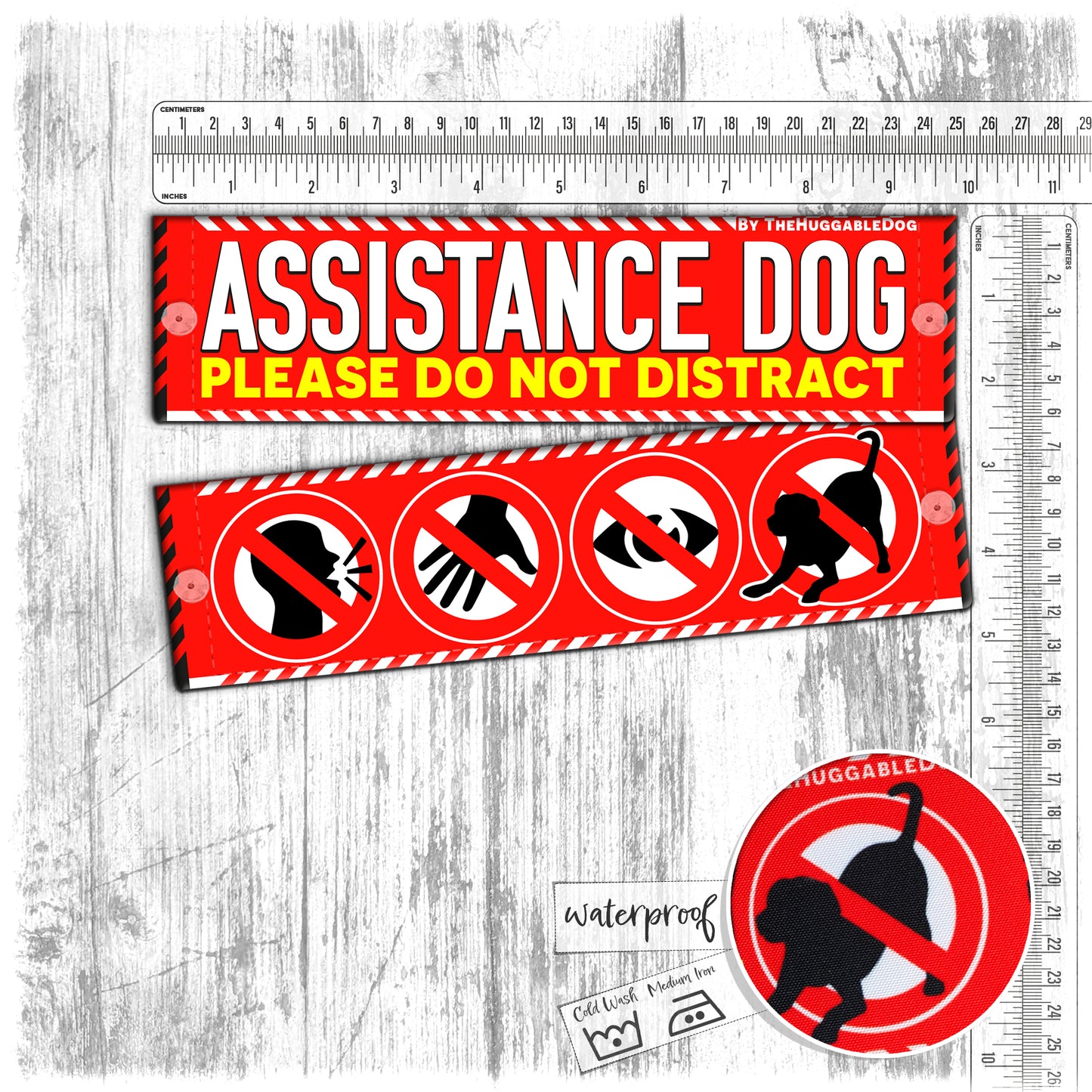 57. "Assistance Dog, please do not distract". Leash sleeve for dog training.