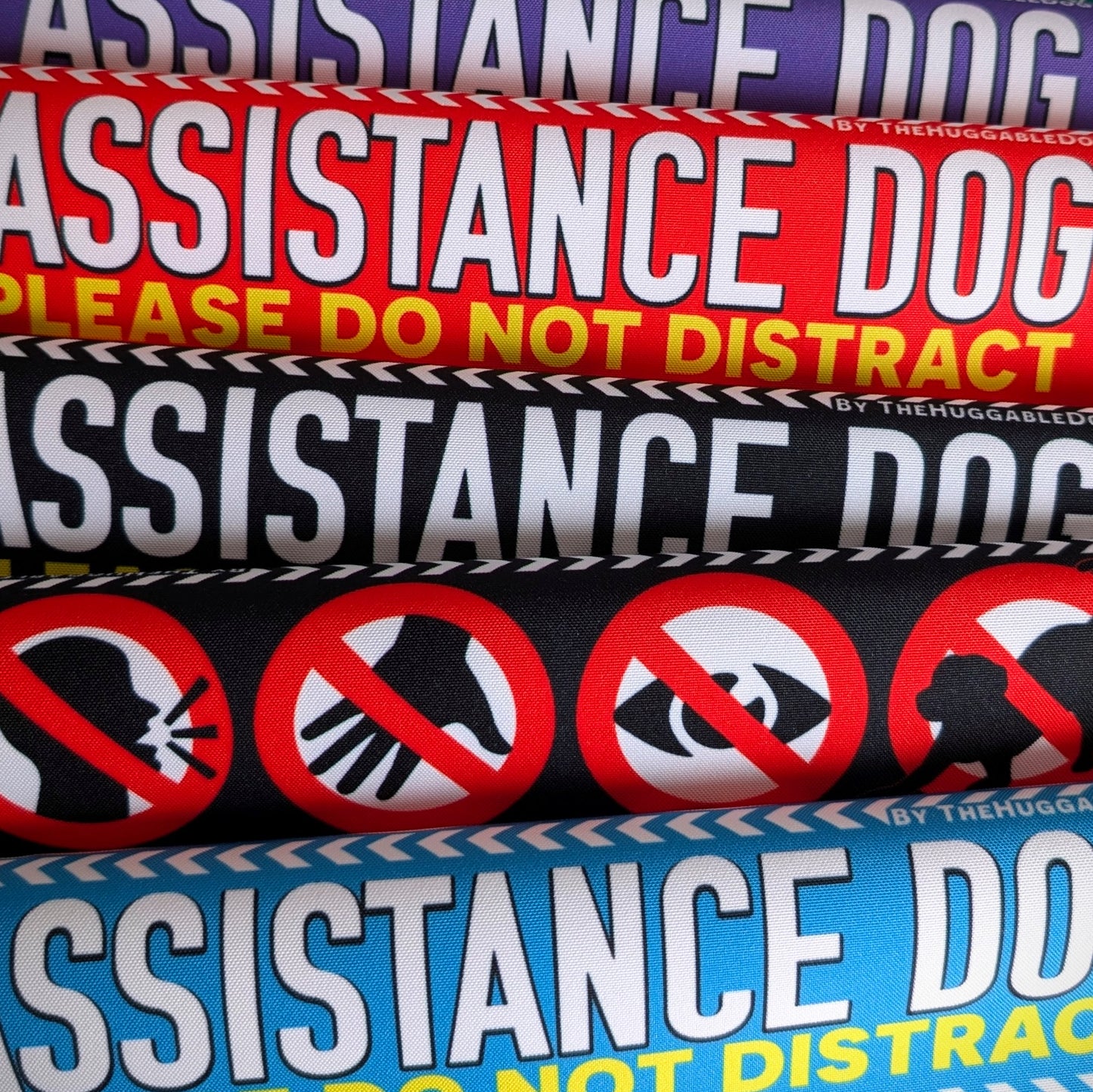 57. "Assistance Dog, please do not distract". Leash sleeve for dog training.
