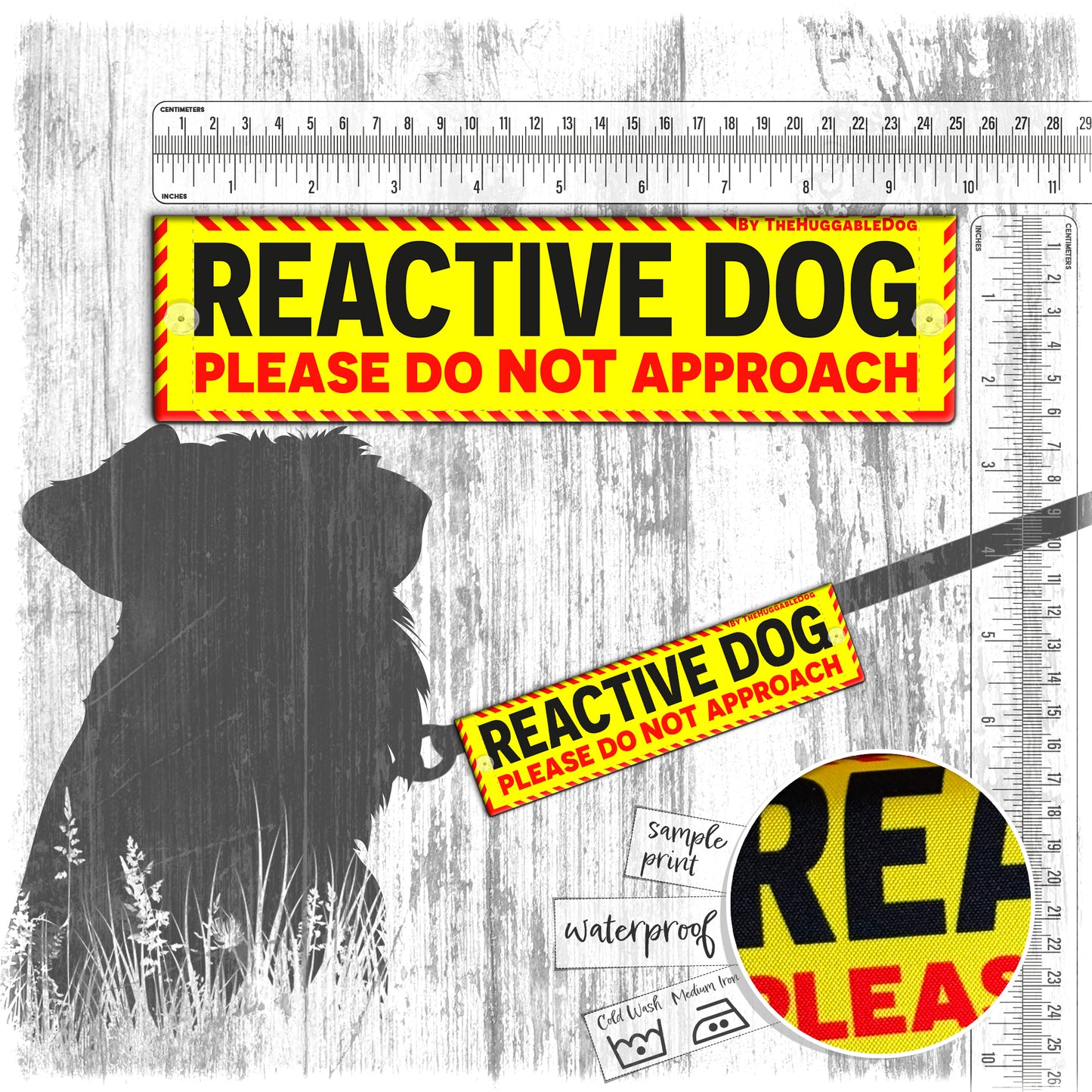 50. "REACTIVE DOG, please do NOT approach". Warning leash sleeves for dog training.