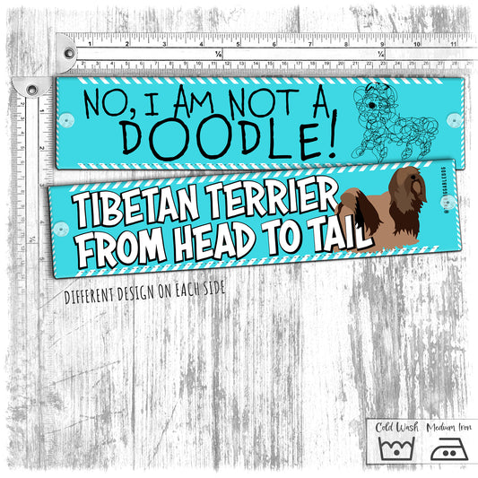 "No, I'm not a DOODLE, TIBETAN TERRIER from head to tail". Leash sleeves. TT special.