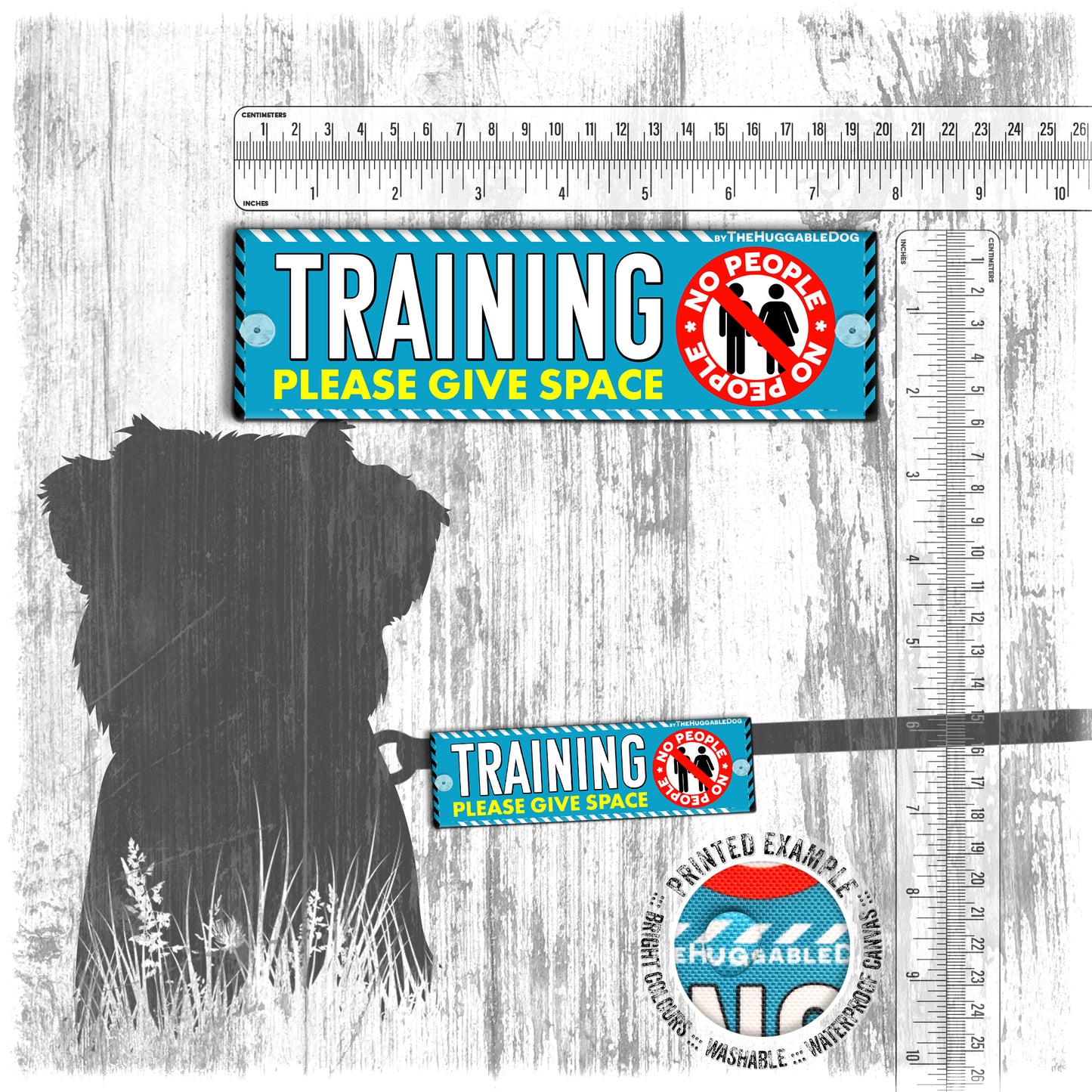 "TRAINING, please give space". Mini Leash sleeve for dog training.