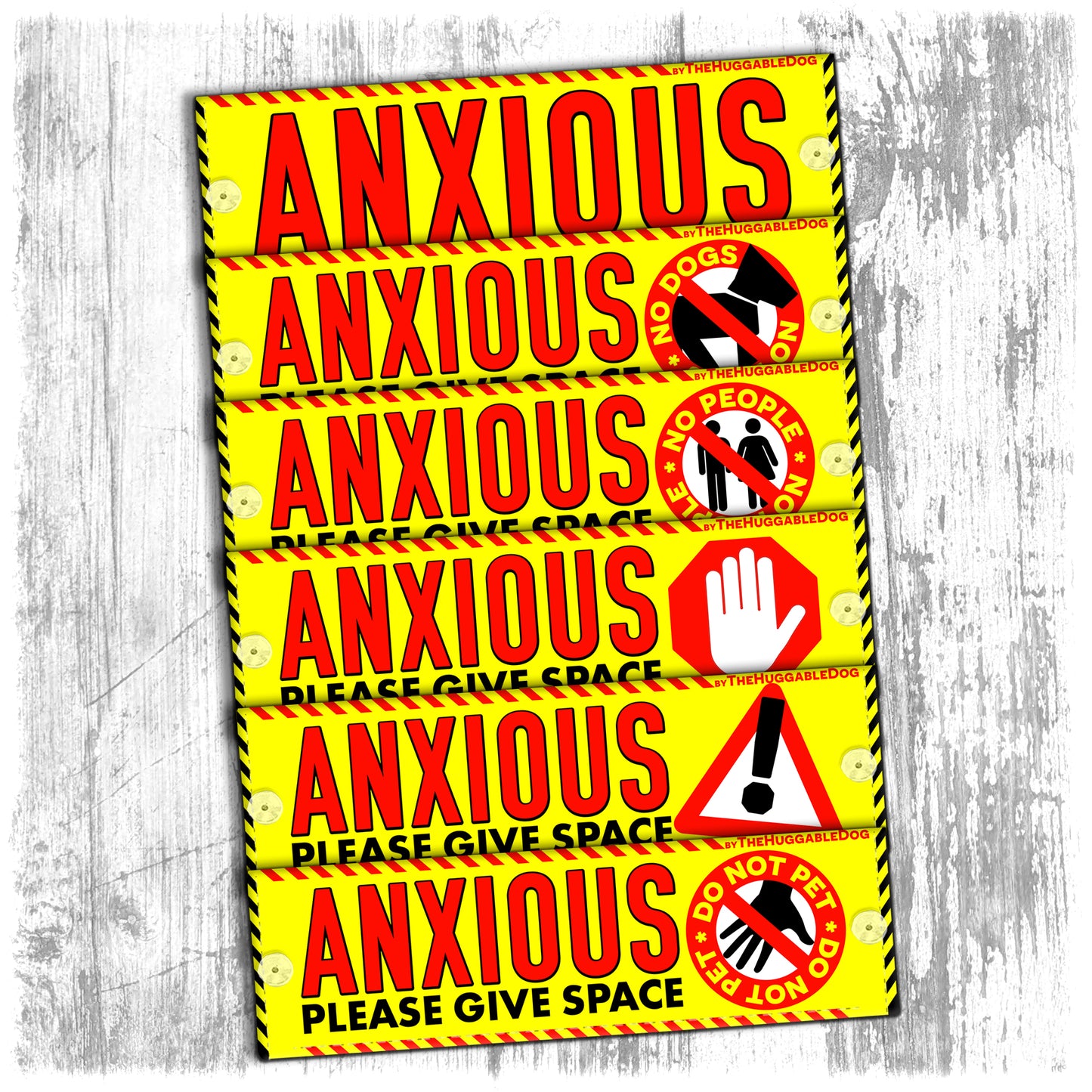 "ANXIOUS, please give space". Mini Leash sleeve for dog training.