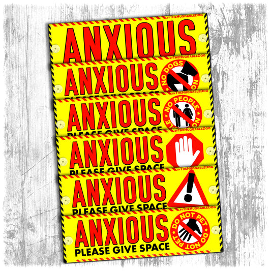 "ANXIOUS, please give space". Mini Leash sleeve for dog training.