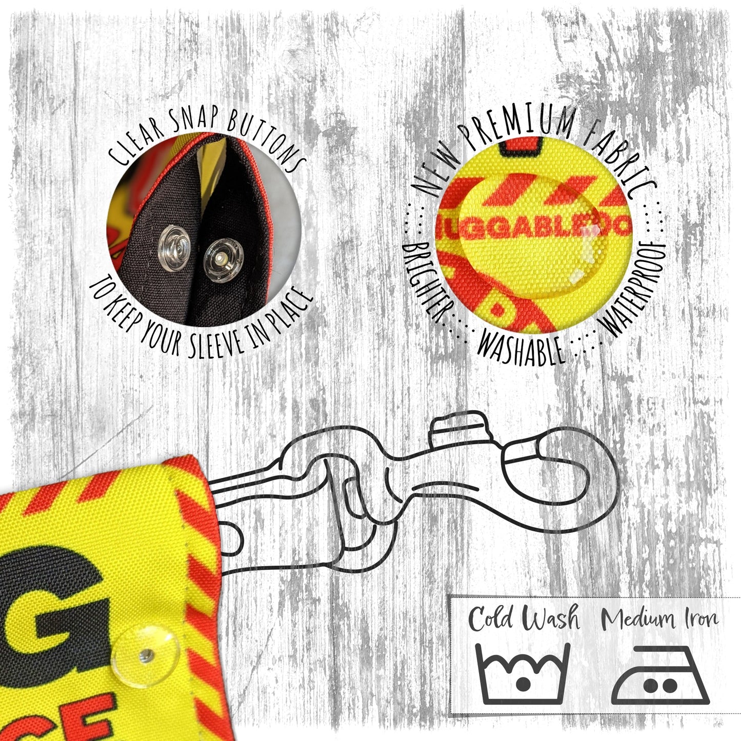 "Anxious dog, please give us space". Leash sleeve for dogs.