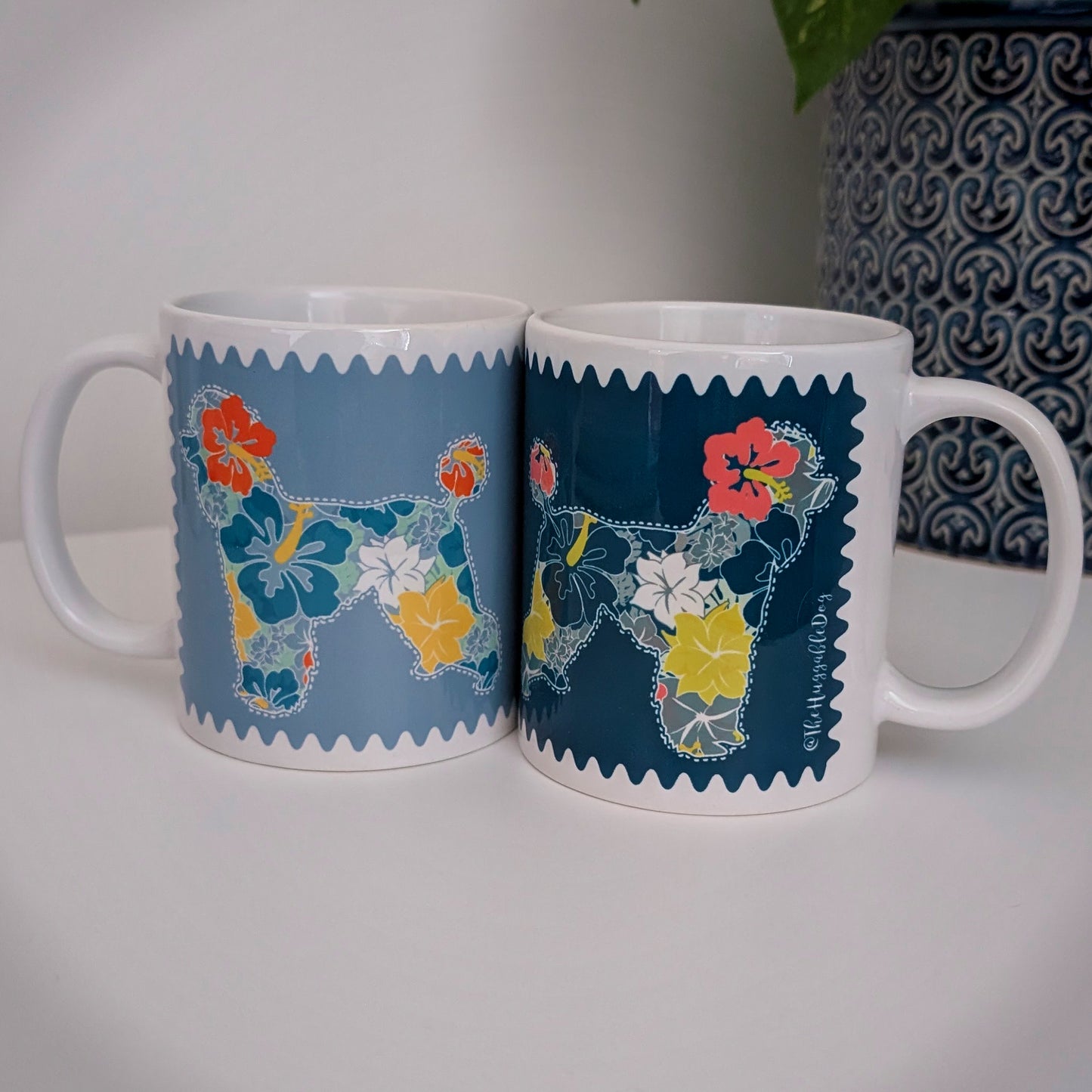 MUGS Poodle Collection, SET of TWO Coffee, Tea Mugs.