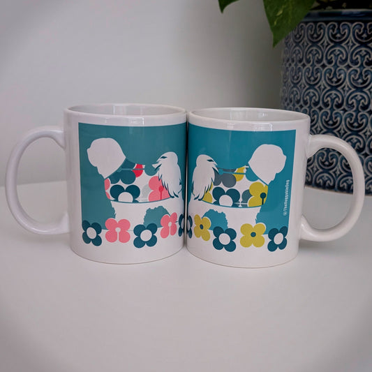 SET of TWO Coffee, Tea MUGS. Tibetan Terrier.