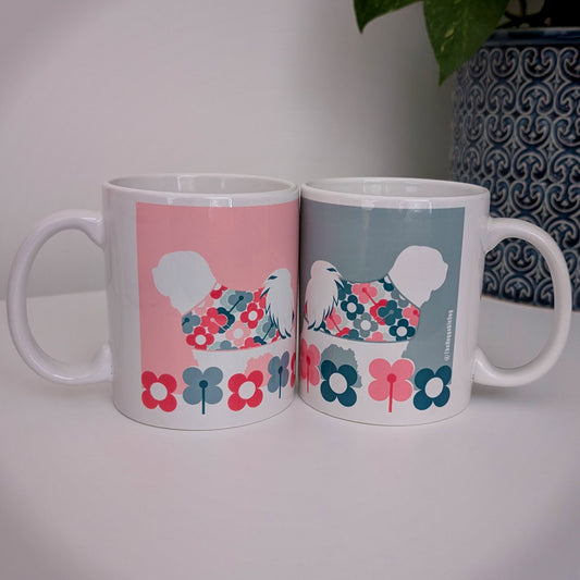 SET of TWO Coffee, Tea MUGS. Tibetan Terrier.