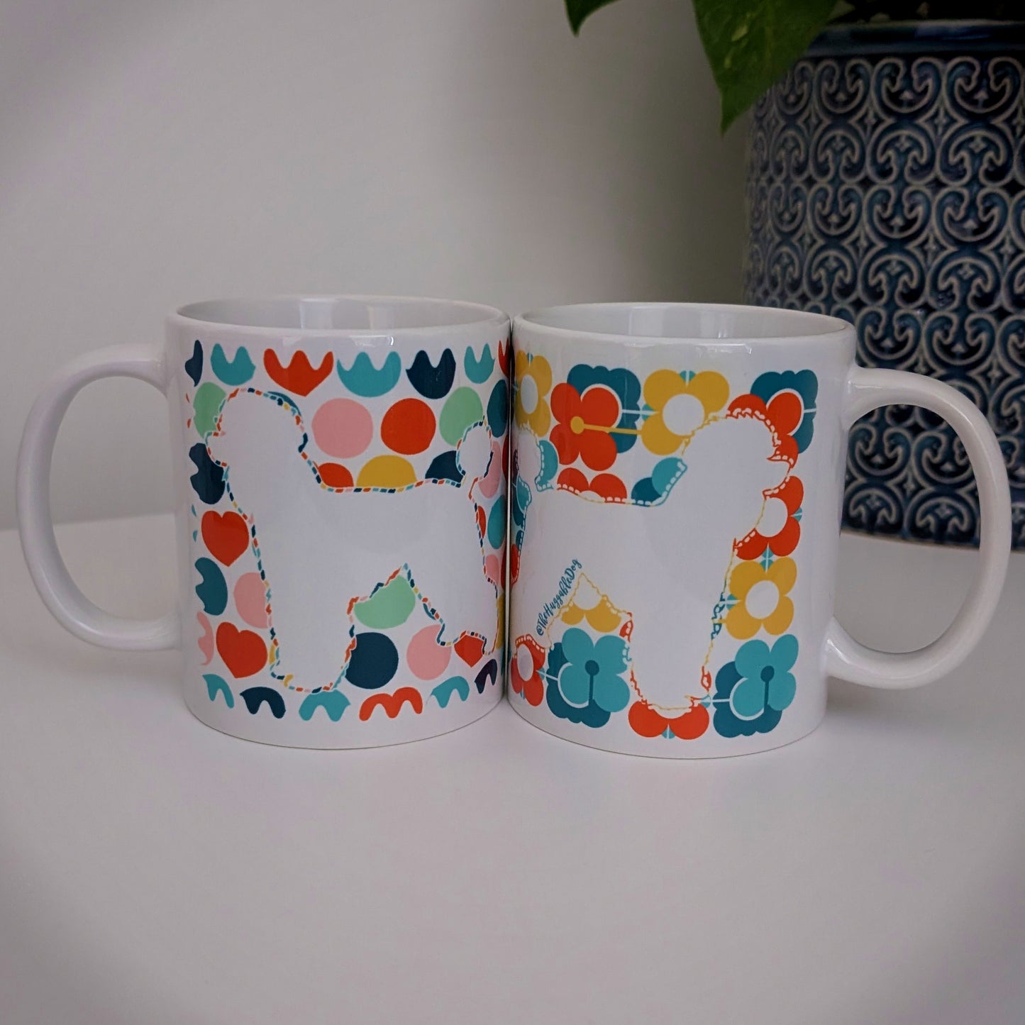 MUGS Poodle Collection, SET of TWO Coffee, Tea Mugs.