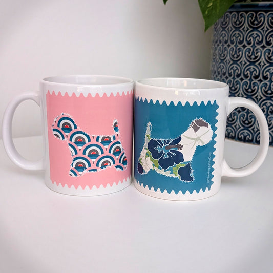 SET of TWO Coffee, Tea MUGS. Westie.