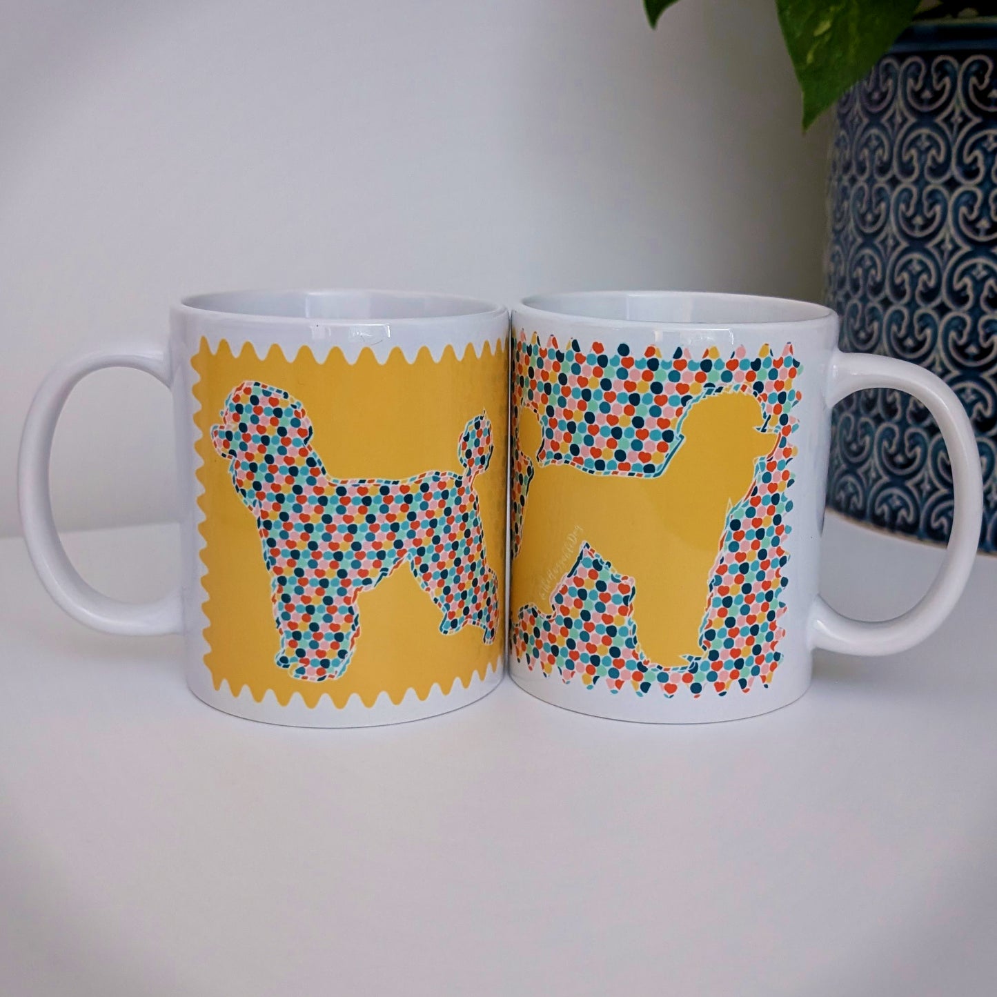 MUGS Poodle Collection, SET of TWO Coffee, Tea Mugs.