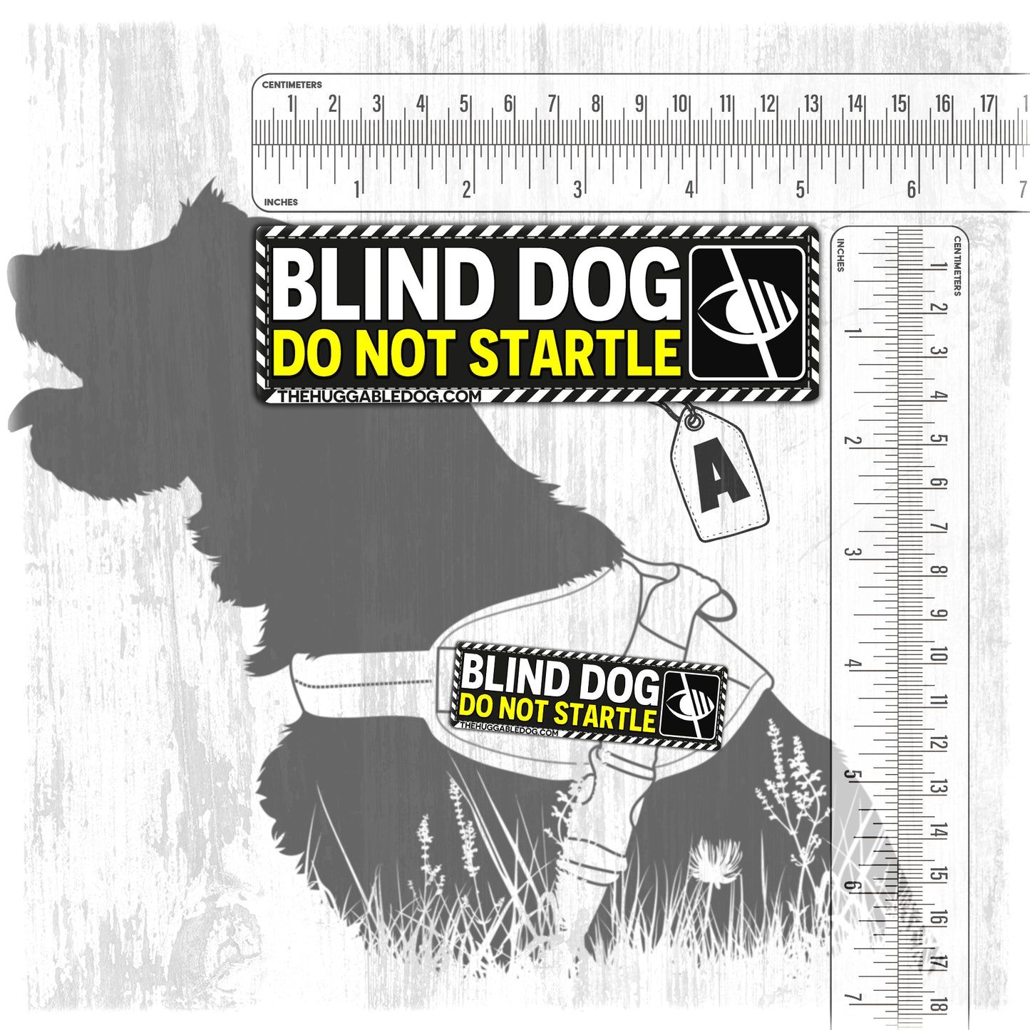 "BLIND Dog". Dog's Harnesses Patch. Size M to L.