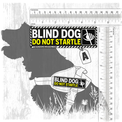 "BLIND Dog". Dog's Harnesses Patch. Size M to L.