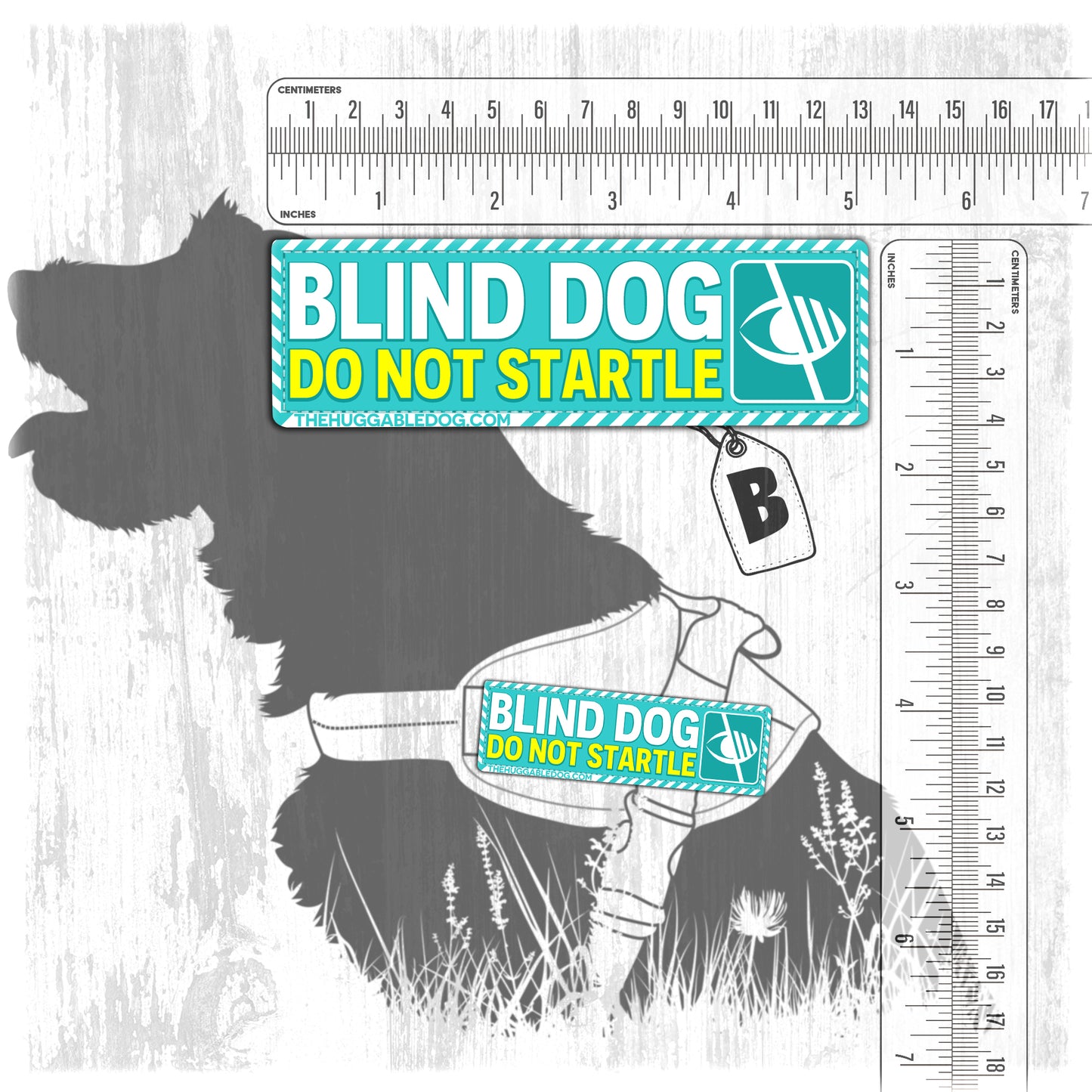 "BLIND Dog". Dog's Harnesses Patch. Size M to L.