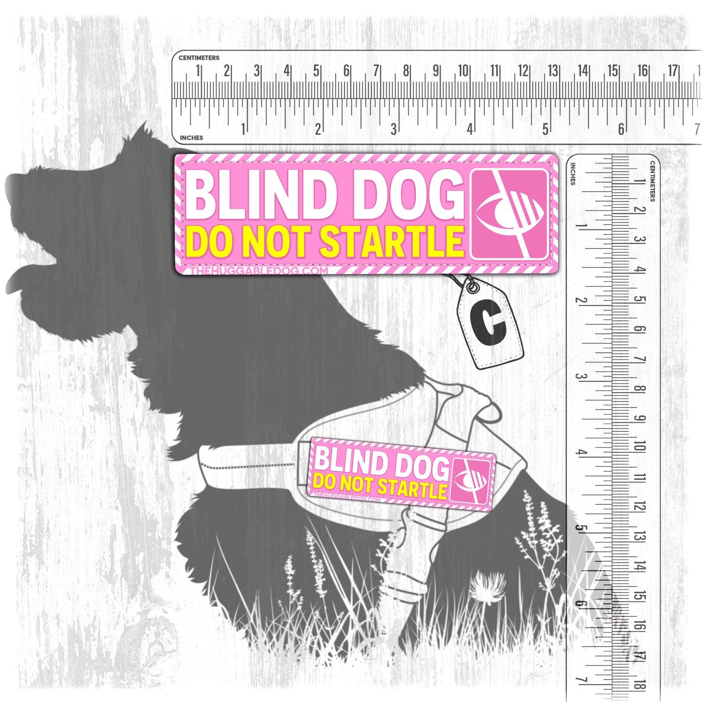 "BLIND Dog". Dog's Harnesses Patch. Size M to L.
