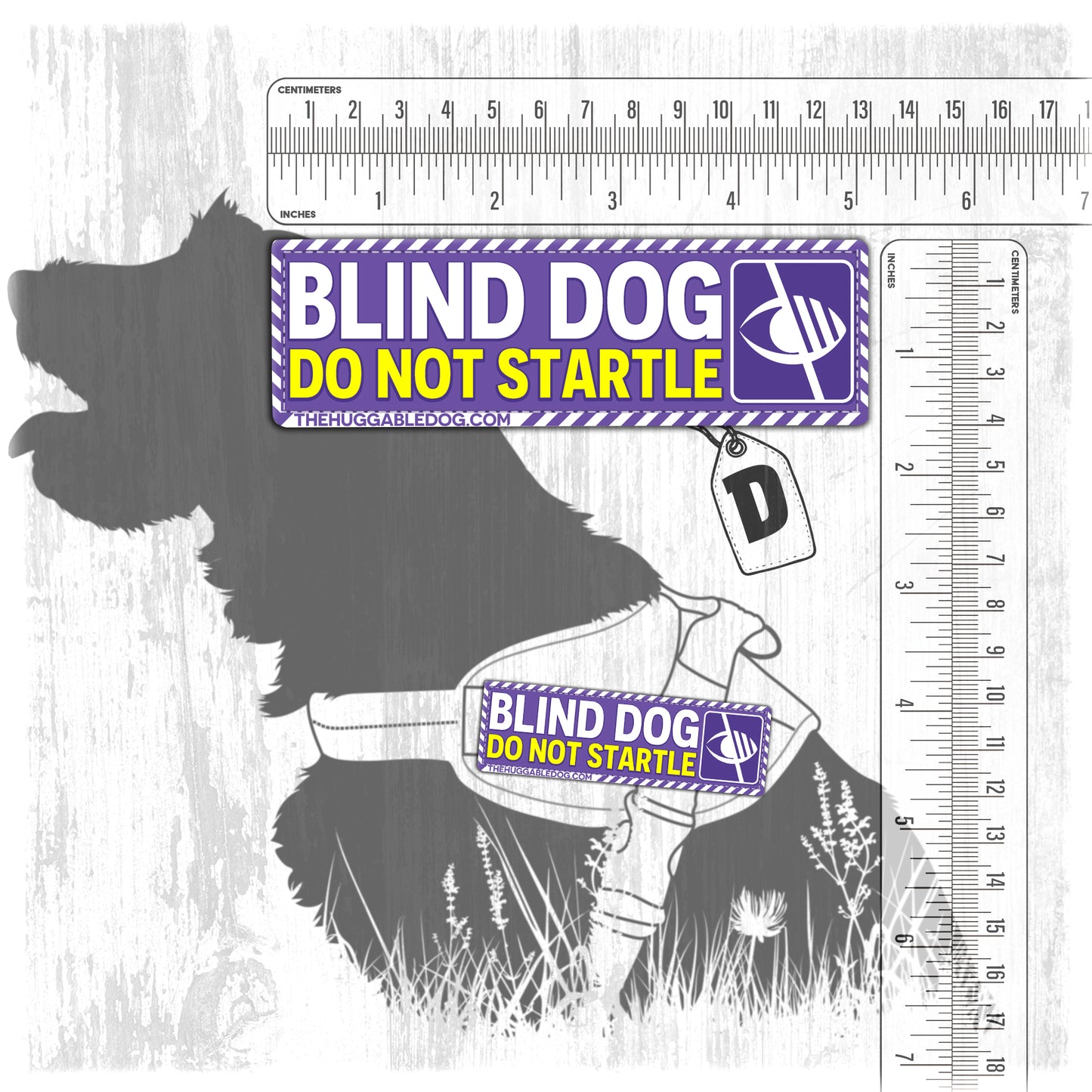 "BLIND Dog". Dog's Harnesses Patch. Size M to L.