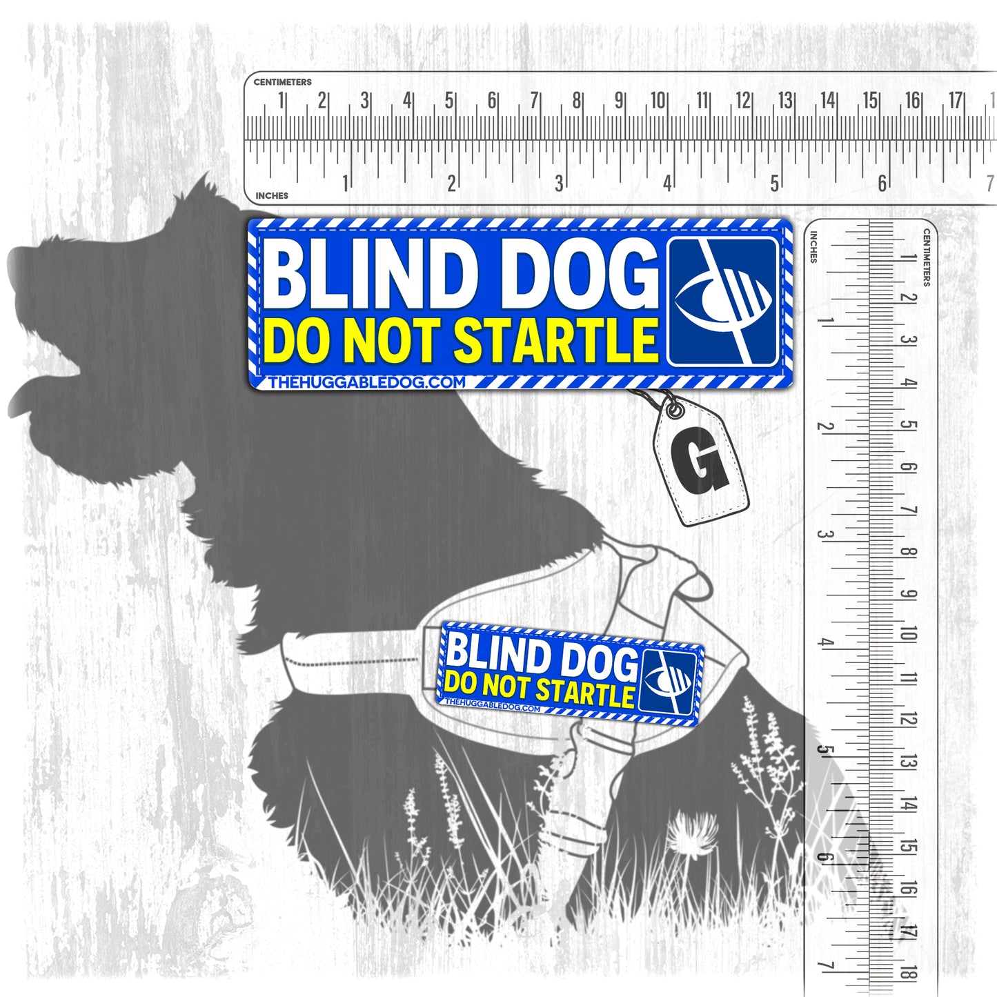 "BLIND Dog". Dog's Harnesses Patch. Size M to L.