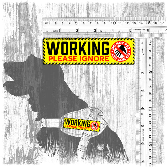 "WORKING, please ignore" Do not Pet. Patches for dog harnesses. Supplied as a SINGLE item so you can mix and match.