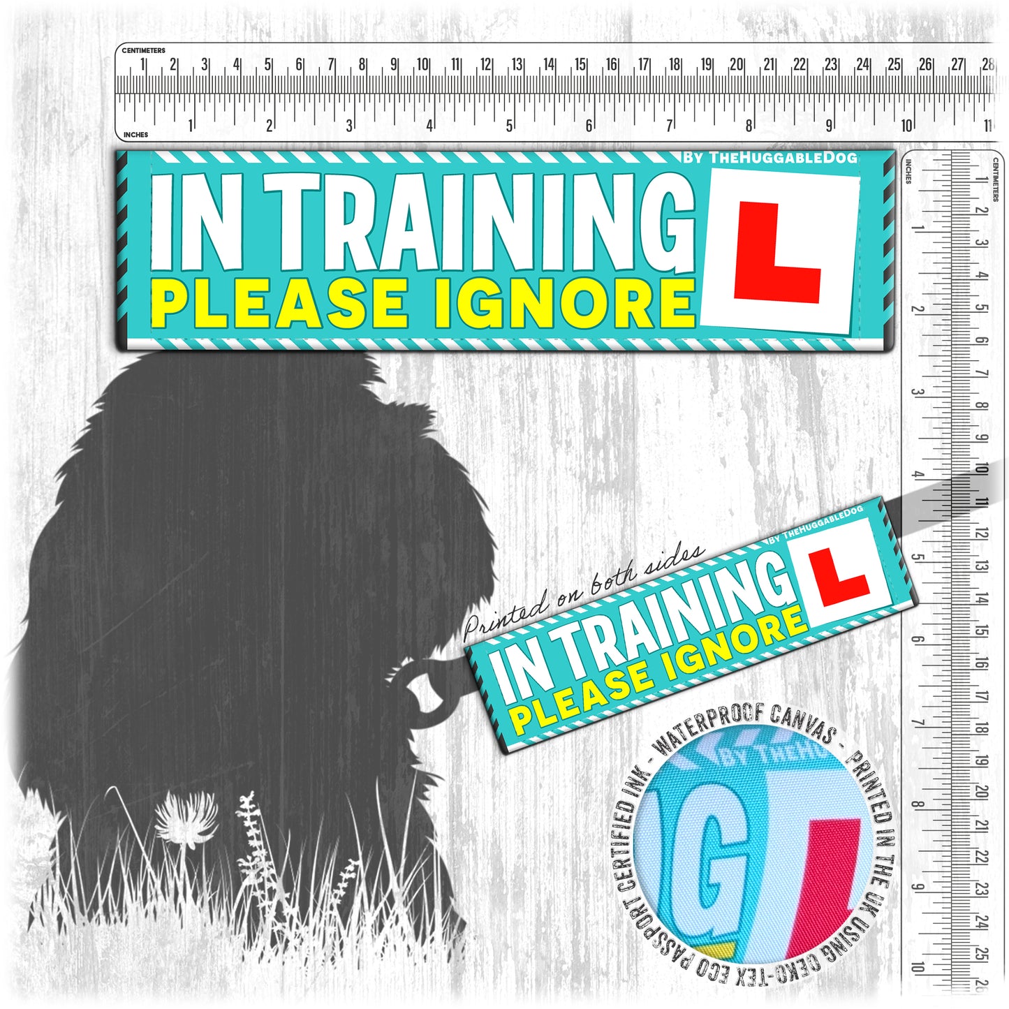 73. "In Training, please ignore". Leash sleeves.