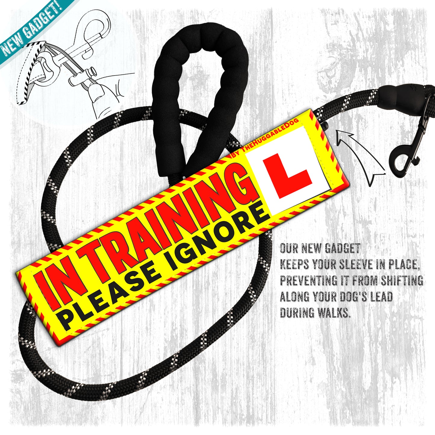 73. "In Training, please ignore". Leash sleeves.