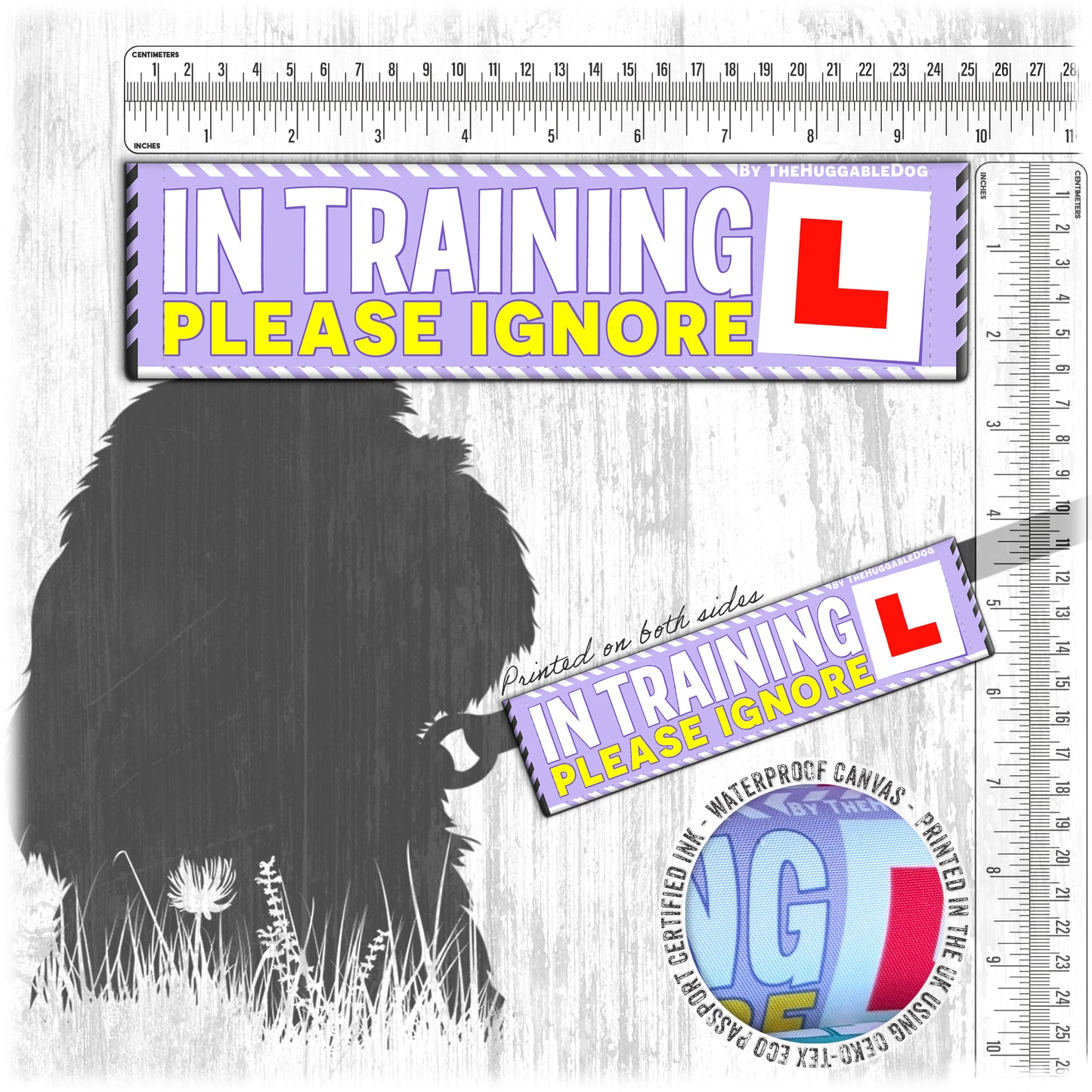 73. "In Training, please ignore". Leash sleeves.