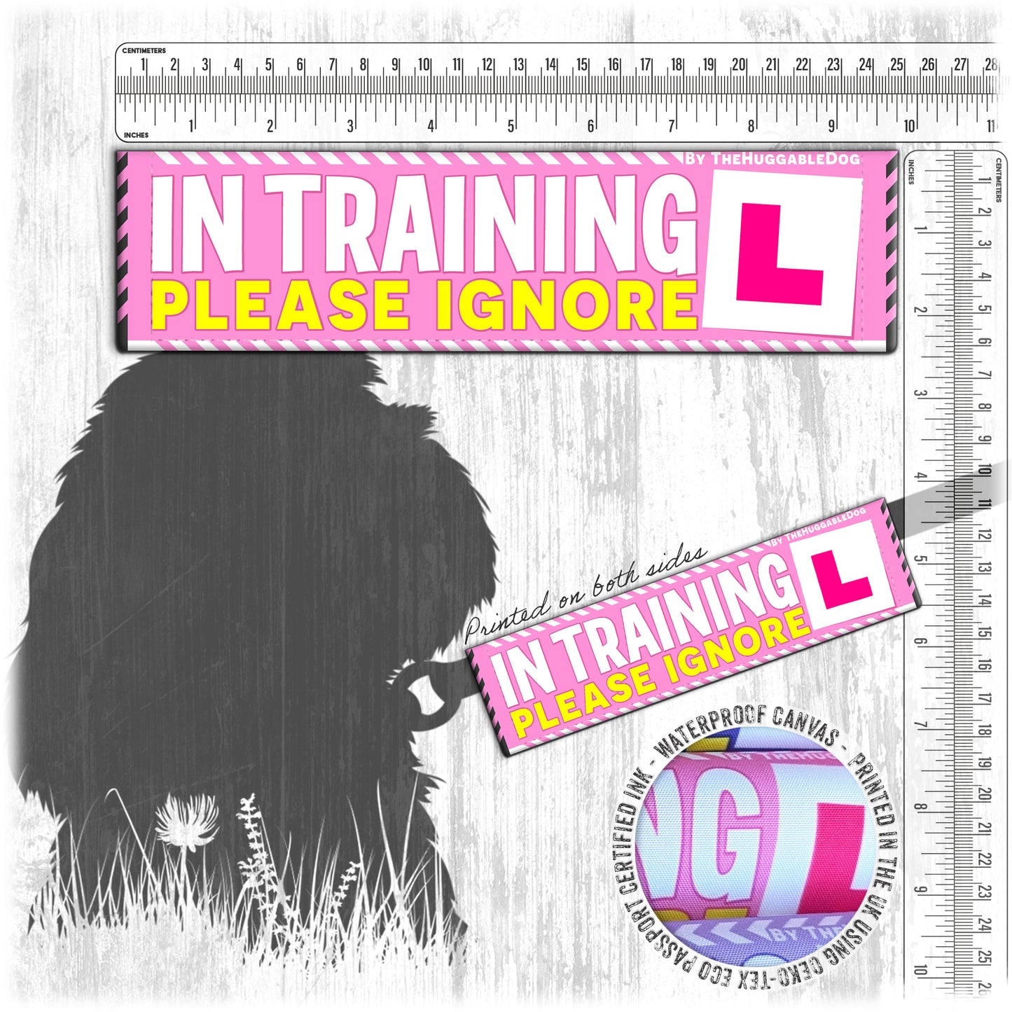 73. "In Training, please ignore". Leash sleeves.