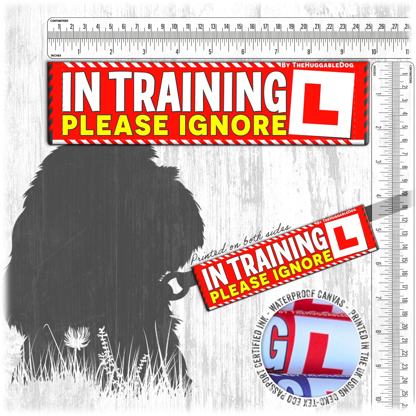 73. "In Training, please ignore". Leash sleeves.