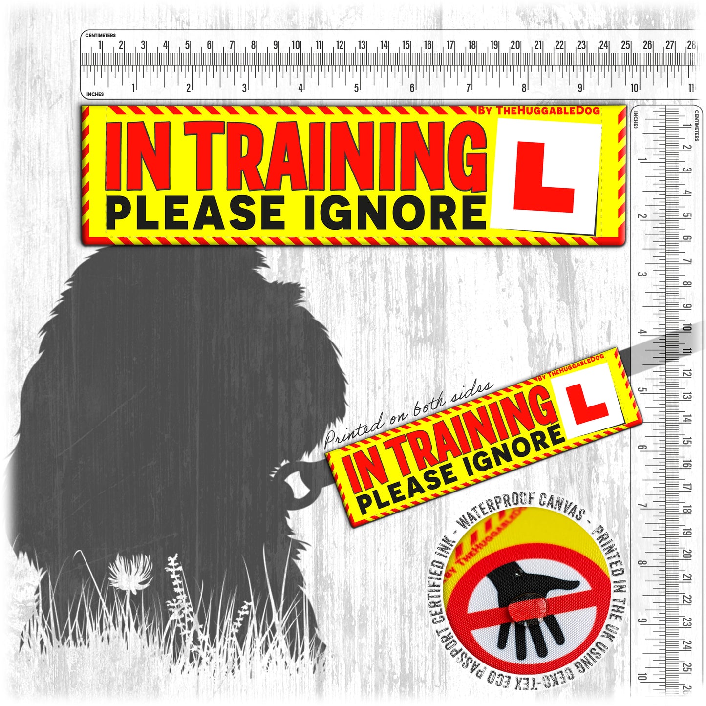 73. "In Training, please ignore". Leash sleeves.