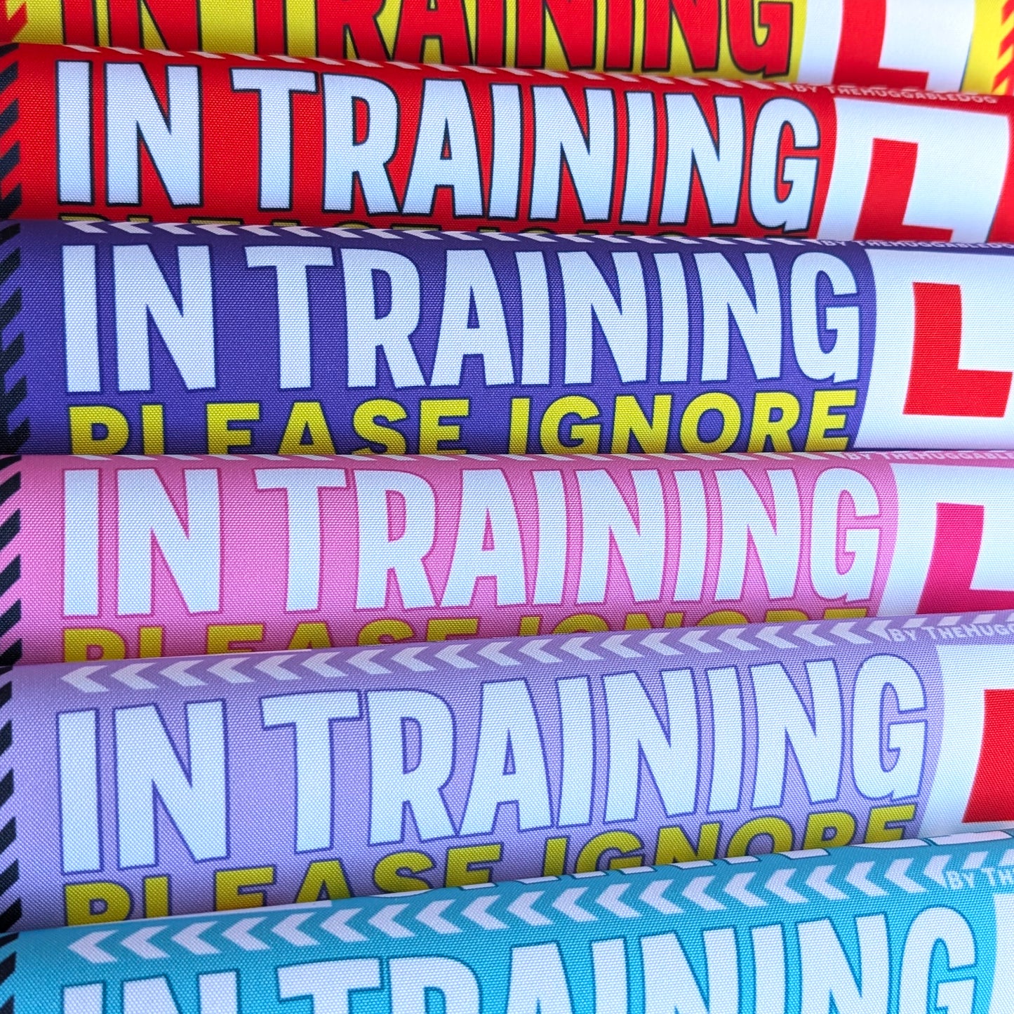 73. "In Training, please ignore". Leash sleeves.