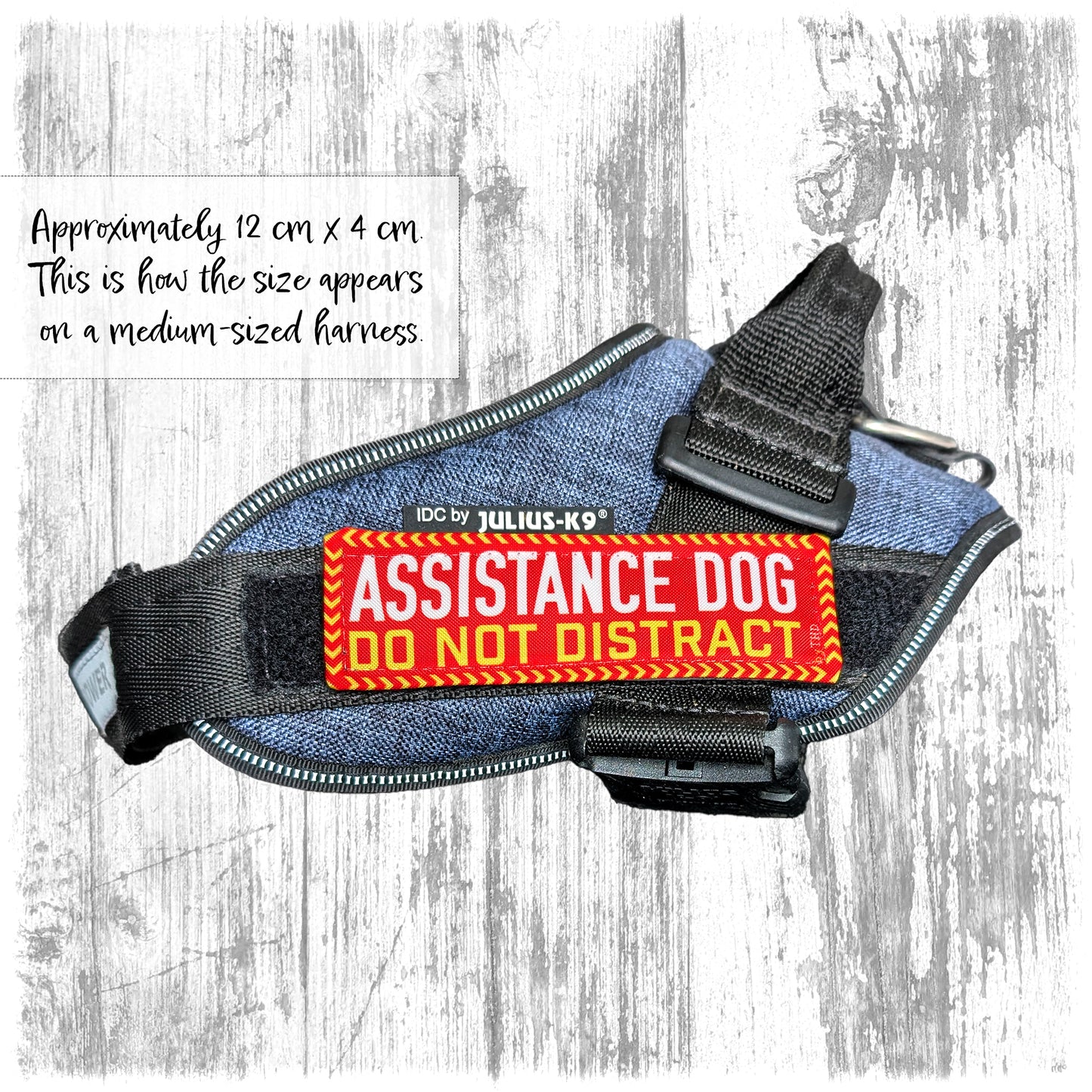 "Assistance Dog, do not distract". Supplied as a SINGLE item so you can mix and match.