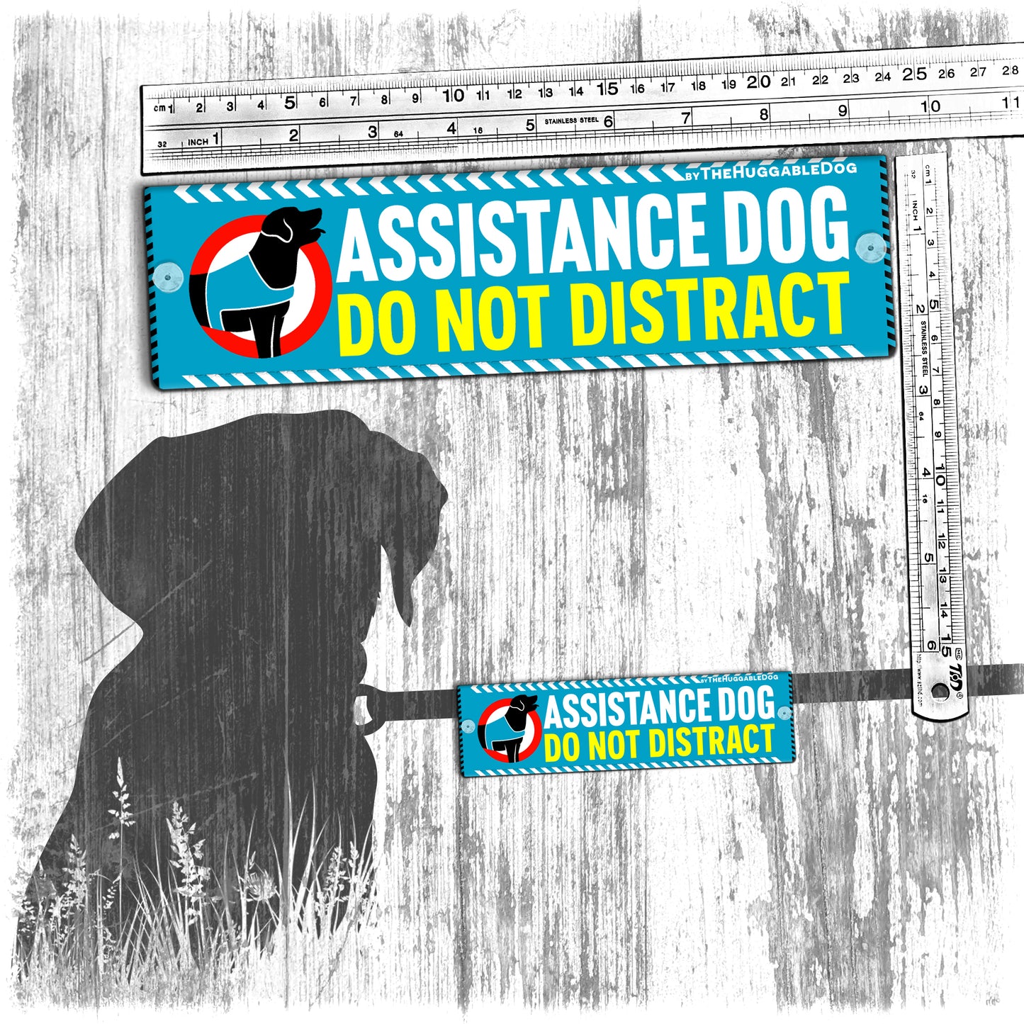 "Assistance Dog, do not distract". Leash sleeve for assistance dogs.