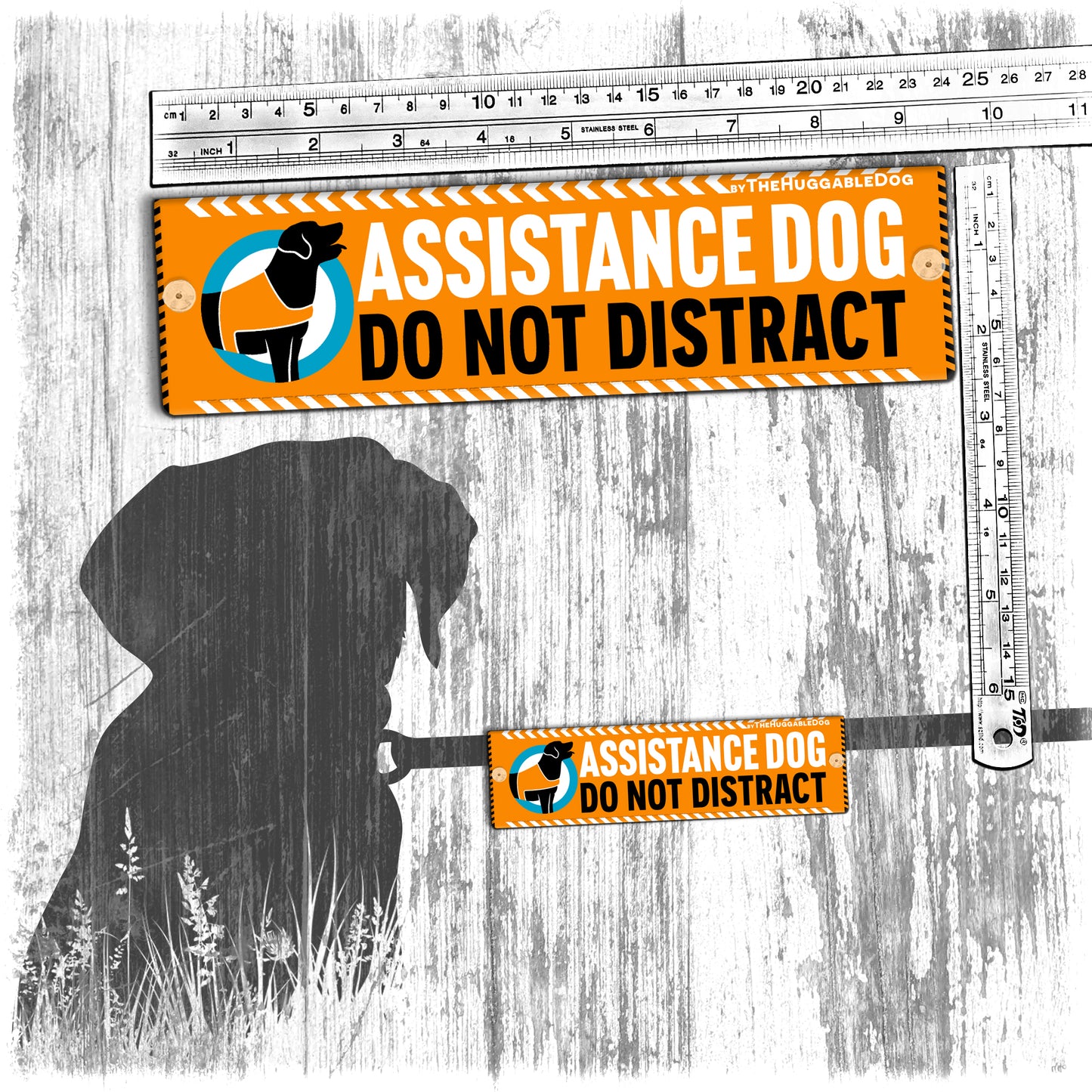 "Assistance Dog, do not distract". Leash sleeve for assistance dogs.