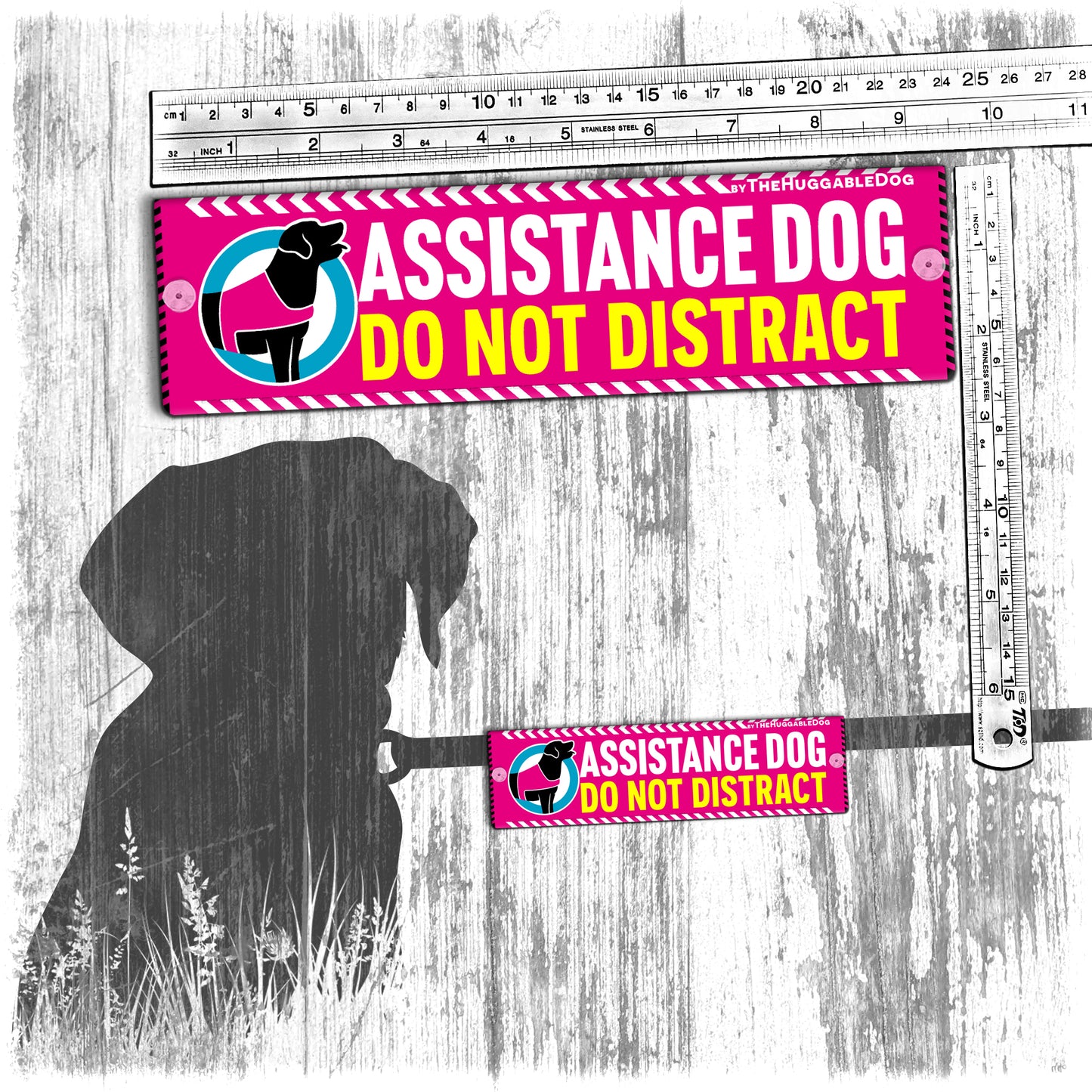 "Assistance Dog, do not distract". Leash sleeve for assistance dogs.