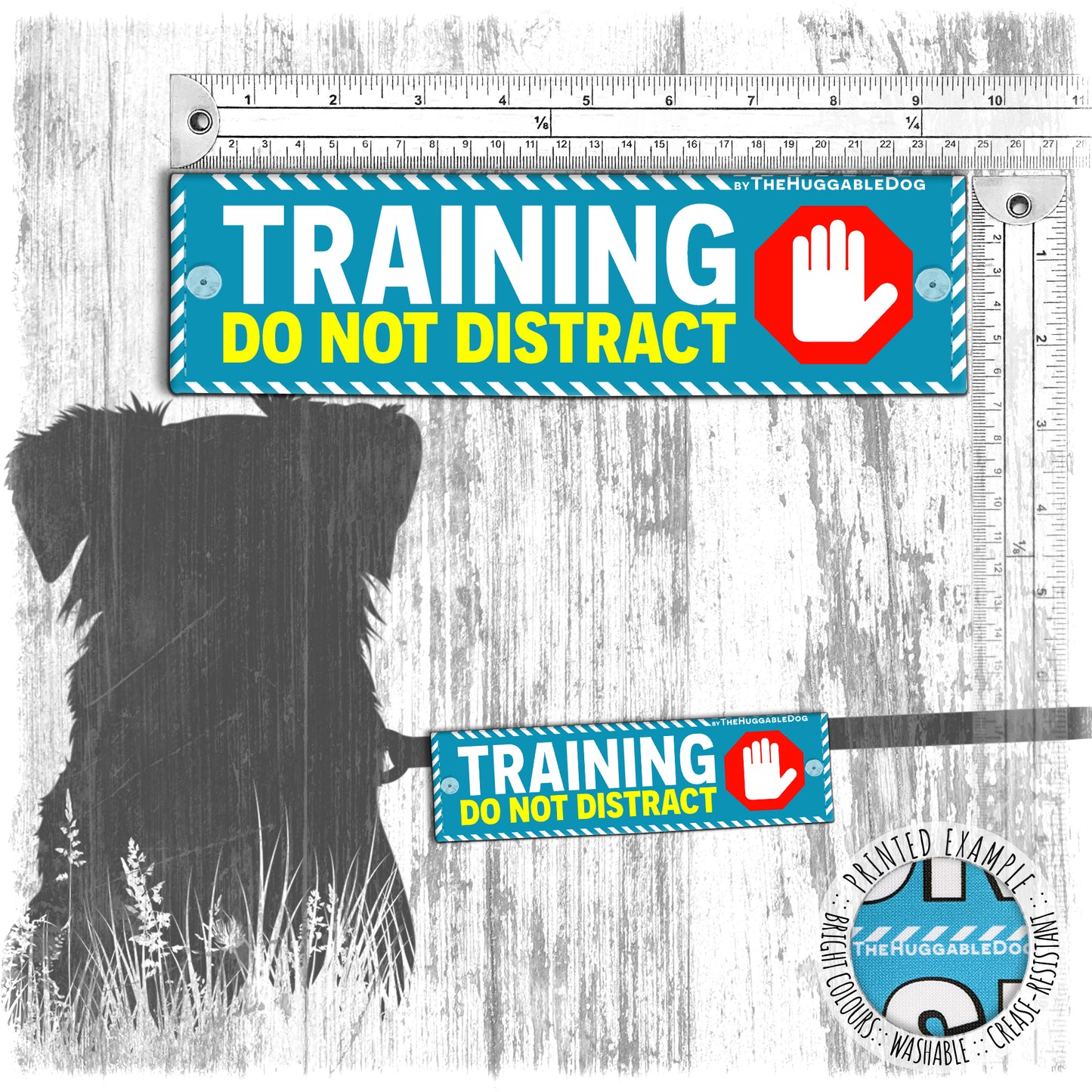 "Training, do not distract". Dog training Leash sleeves.