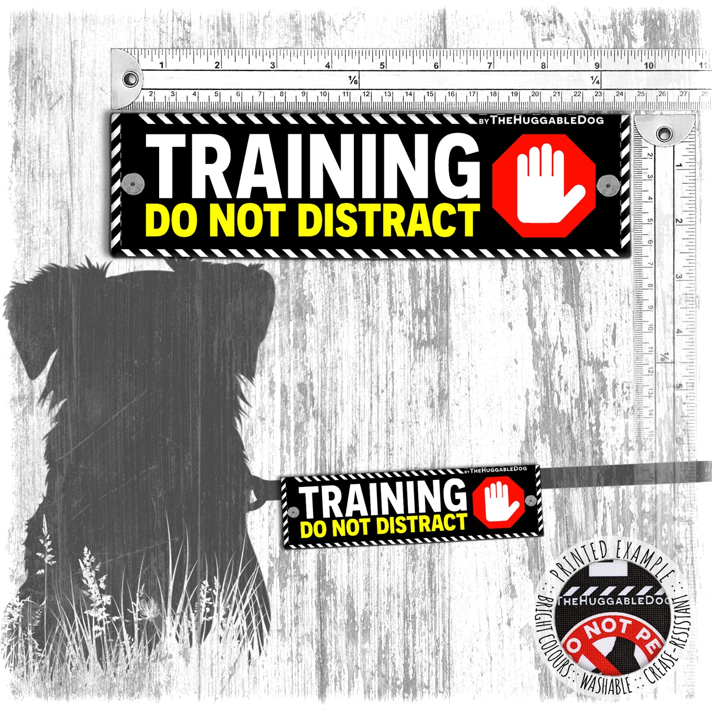 "Training, do not distract". Dog training Leash sleeves.